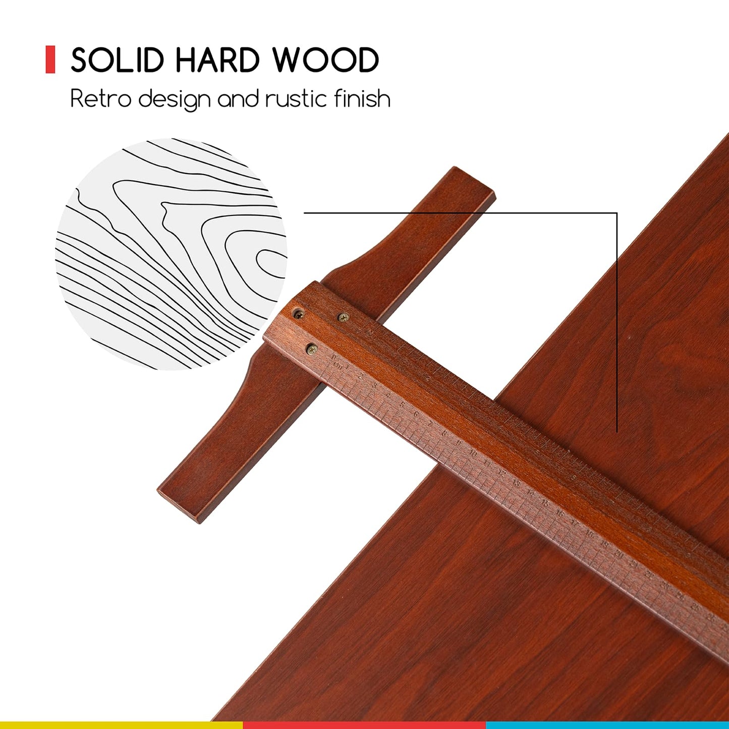 MEEDEN Vintage Wood Drafting Table & Stool Set, Artist Drafting Chair and Craft Table with Adjustable Height, Tiltable Tabletop for Artwork, Graphic Design, Writing