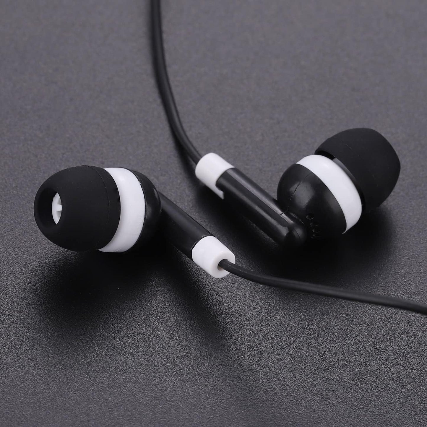 50 Pack MP3 CN-Outlet Wholesale Bulk Earbuds Headphones for iPhone, Android, Player - Black