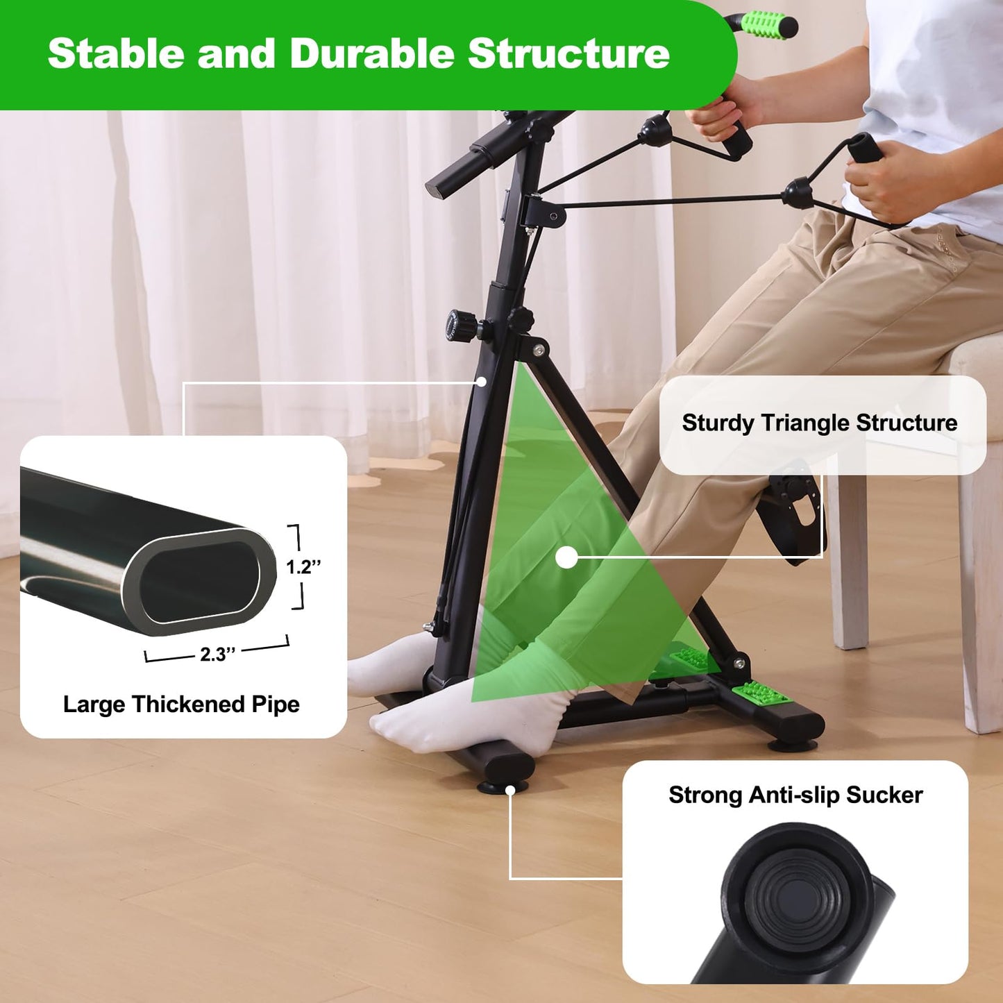 MDODM Pedal Exerciser Bike for Seniors, Arm Leg Hand and Knee Elderly Exercise Equipment, Sitting Home Exercise Machine for Total Body, Great Gift for Elderly