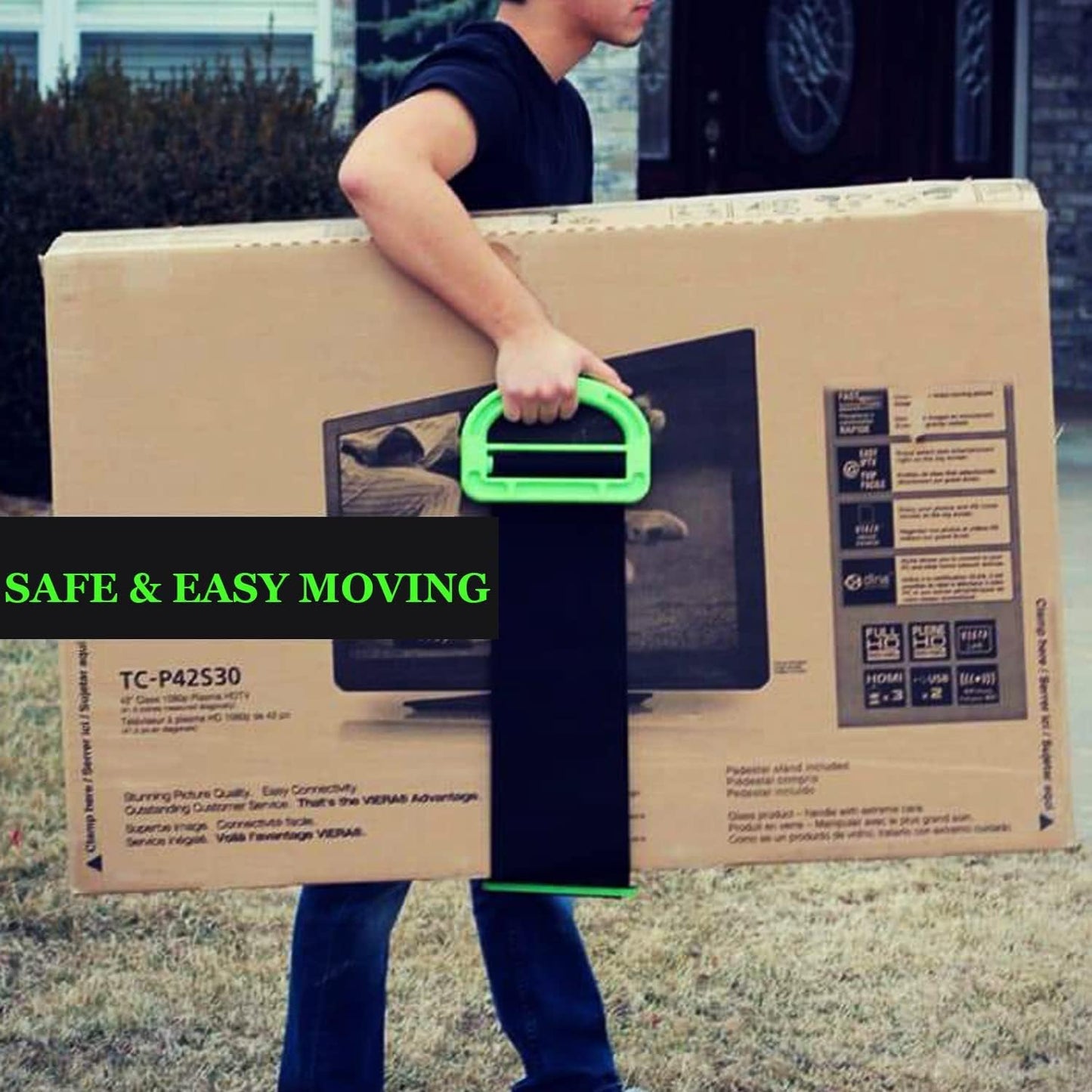 Moving Straps,2 Pack 1-Person Adjustable Handle Moving Lifting Strap for Moving Furniture, Appliances, Objest Up to 600lbs