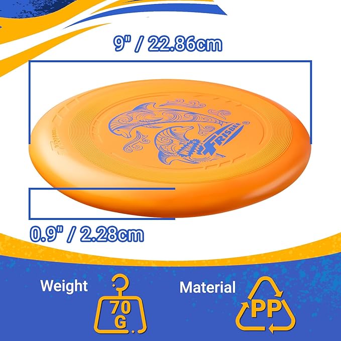 Wham-O Frisbee Go Flying Disc, 9 Inch Lightweight Sports Disc for Beginners Outdoor Beach Backyard Lawn Park Camping Family Activity Game - 70g