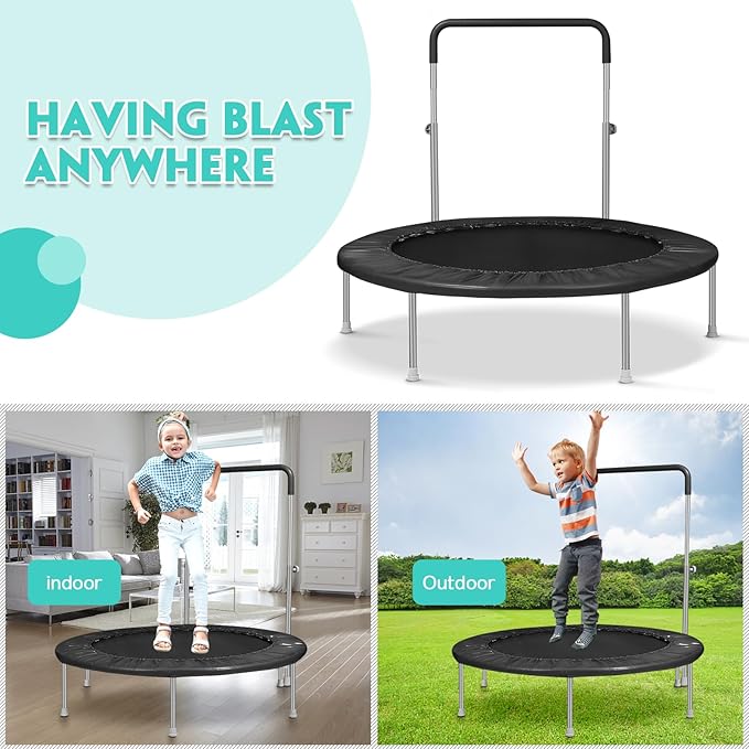 Mini Trampoline for Kids, Indoor Toddler Trampoline with Handle, Child Small Rebounder Trampoline for Indoor and Outdoor Use