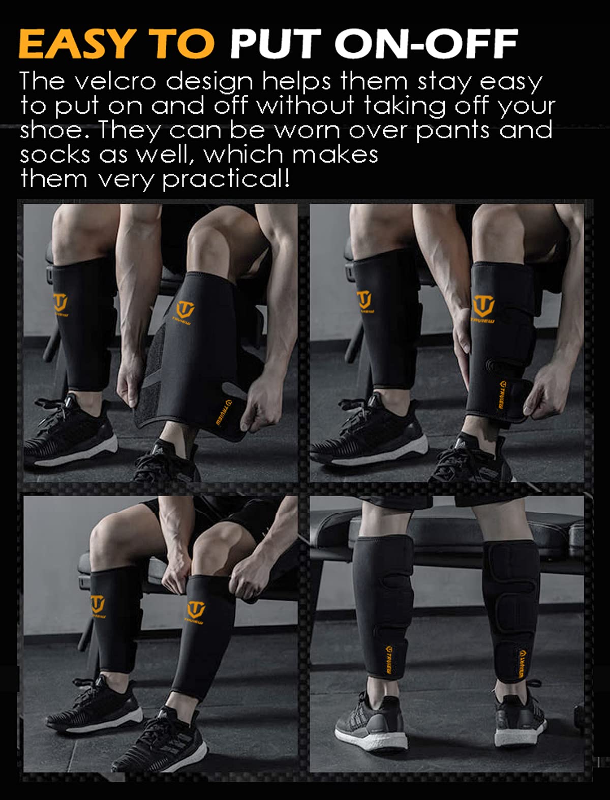 TAVIEW Weightlifting Deadlift Shin Guards, Calf Support Brace 5mm Thick Neoprene for EasyWear Deadlift Shin Guards,Training Pants and Tights, Ultimate Shin Protection