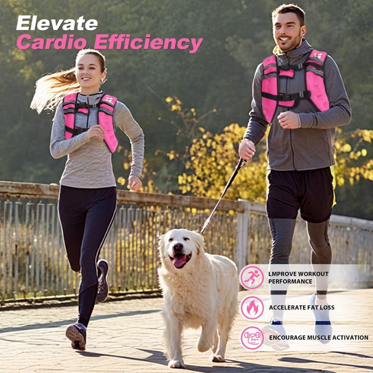 VBSD Weighted Vest Woman 12LB Weight Vest for Women Men Body Weight Vests for Walking Strength Training Running Workout Jogging Fitness Pink