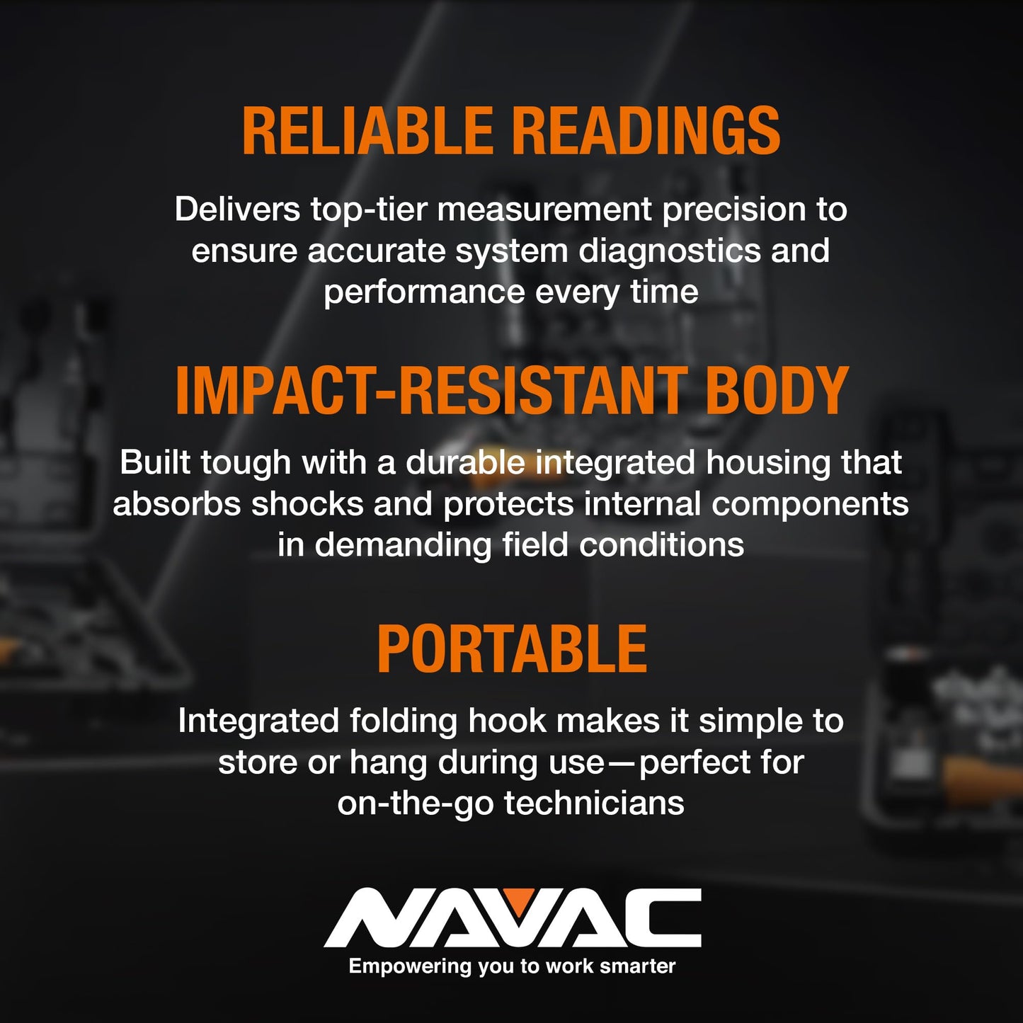 NAVAC N4A4H Manifold Gauge | Class 1.0 Accuracy | Impact-Resistant HVAC Gauge | Aluminum Body and Rubber Cover | Easy-to-Read Analog Display | 4 Valves | with Hoses | 1 Year Warranty