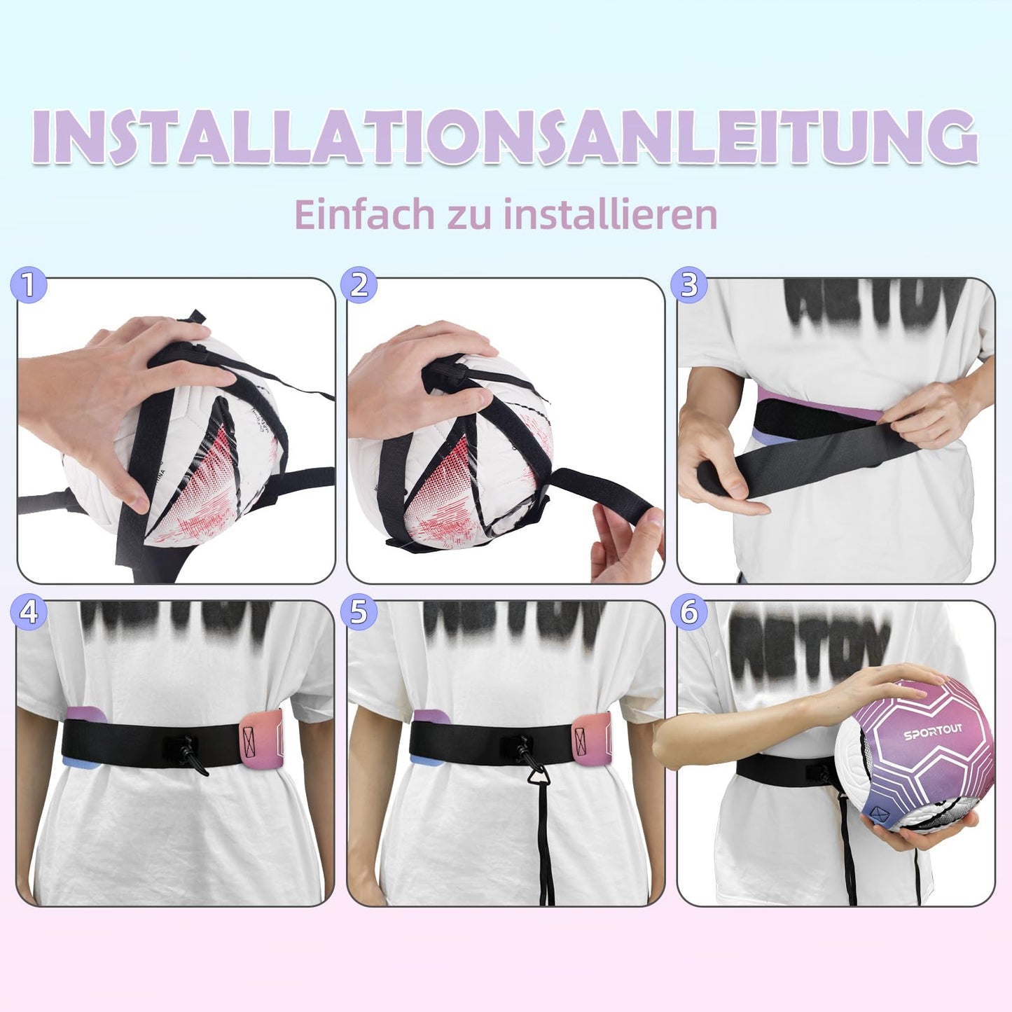 Sportout Soccer/Volleyball Training Equipment Aid, Solo Soccer Trainer, Football Accessories with Adjustable Waist Belt for Kids Adults