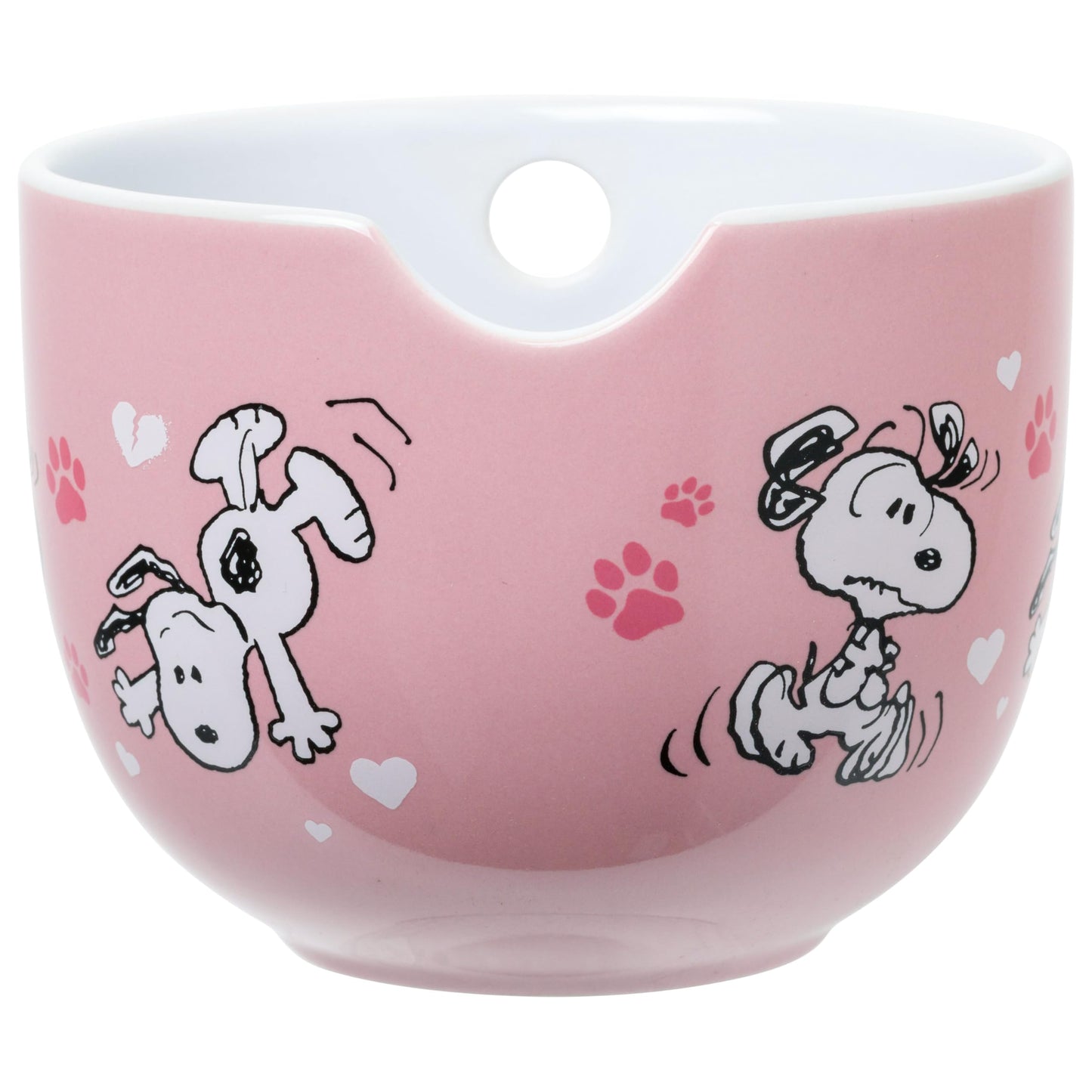 Silver Buffalo Peanuts Snoopy Poses Puppy Love Ceramic Ramen Noodle Rice Bowl with Chopsticks, Microwave Safe, 20 Ounces
