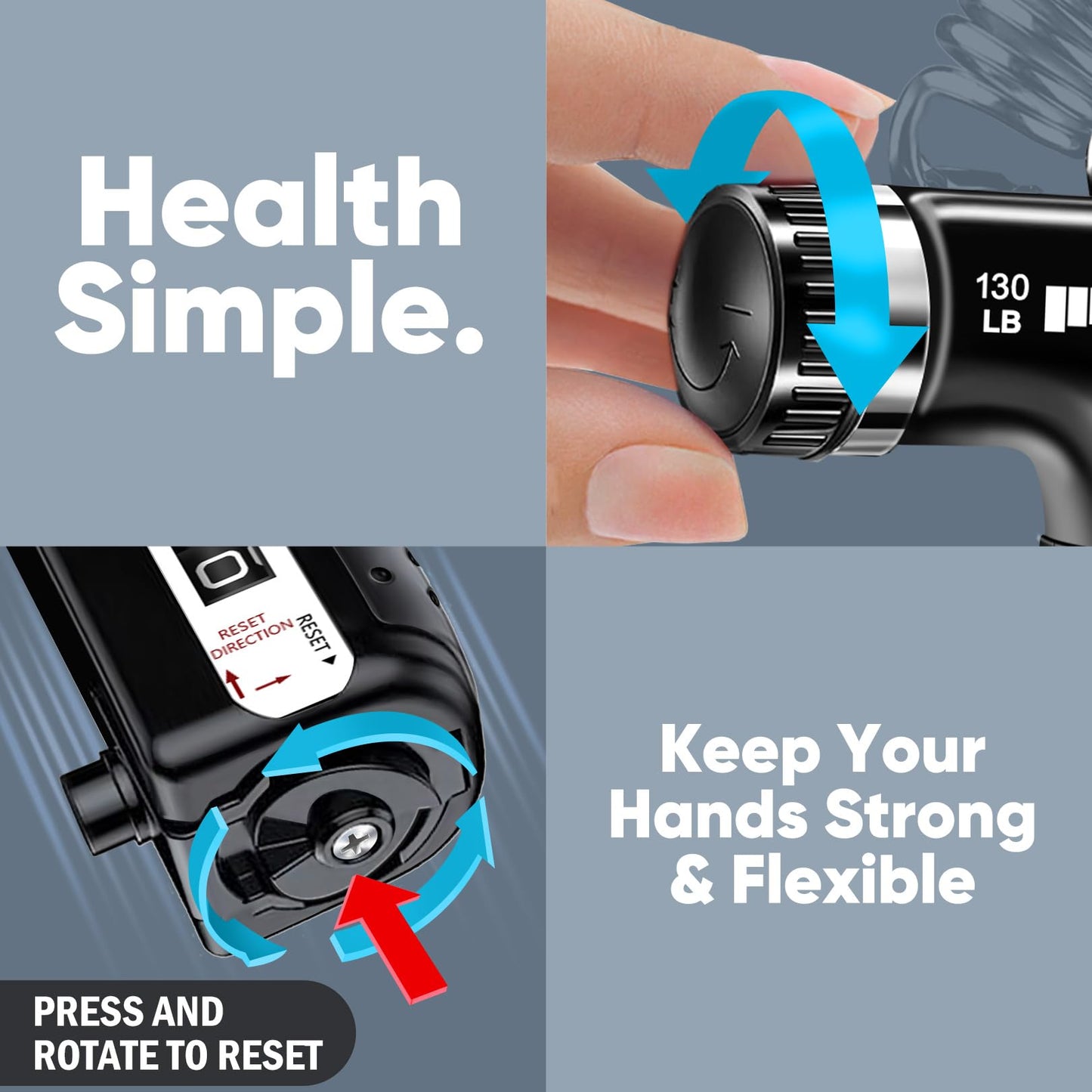 HiKeep Grip Strength Trainer (2 Pack), Forearm Strengthener, Hand Grip Gripper Strengthener, Hand Strengthening Devices, Forearm Exerciser, Finger Wrist Strengthener, Exercisers Squeezers for Strength