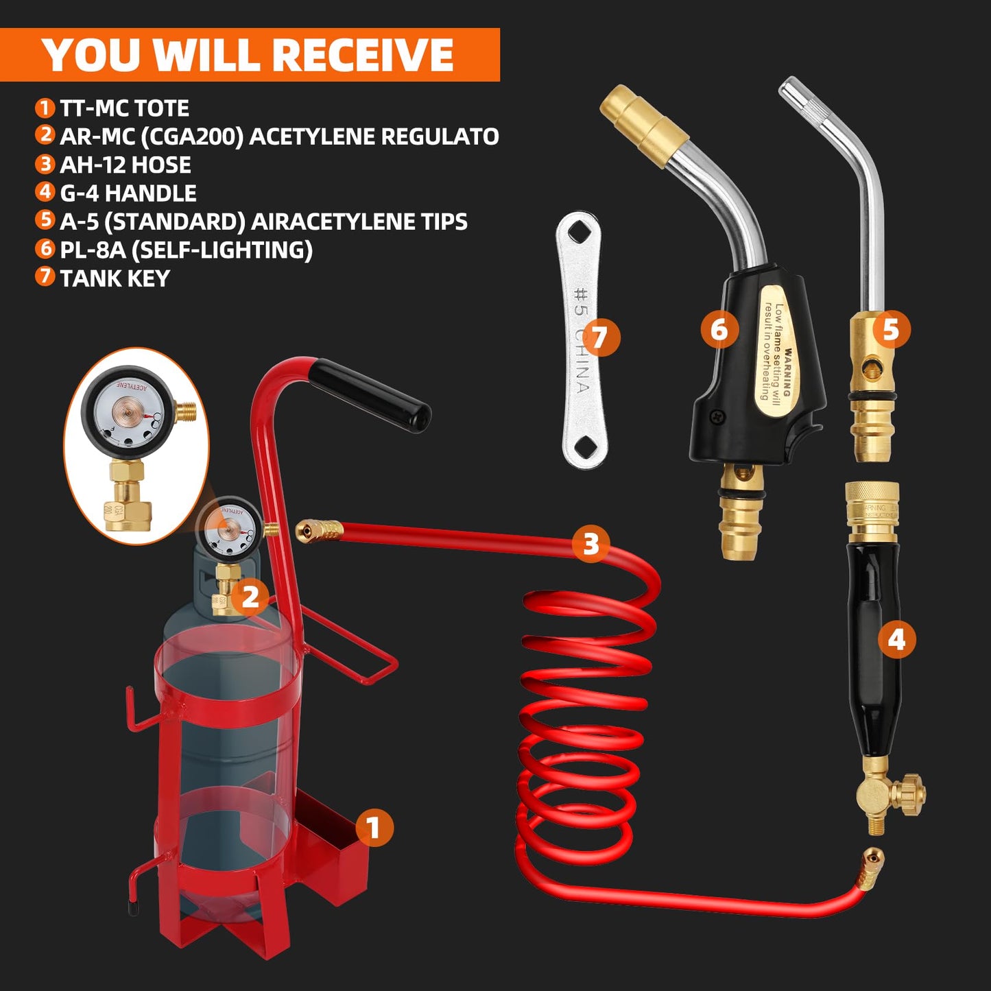 TDLX 2003MC, Air Acetylene Torch Kits, PL-8ADLX-MC Extreme Air Acetylene Kit 0386-0834, For "MC" size acetylene tanks.
