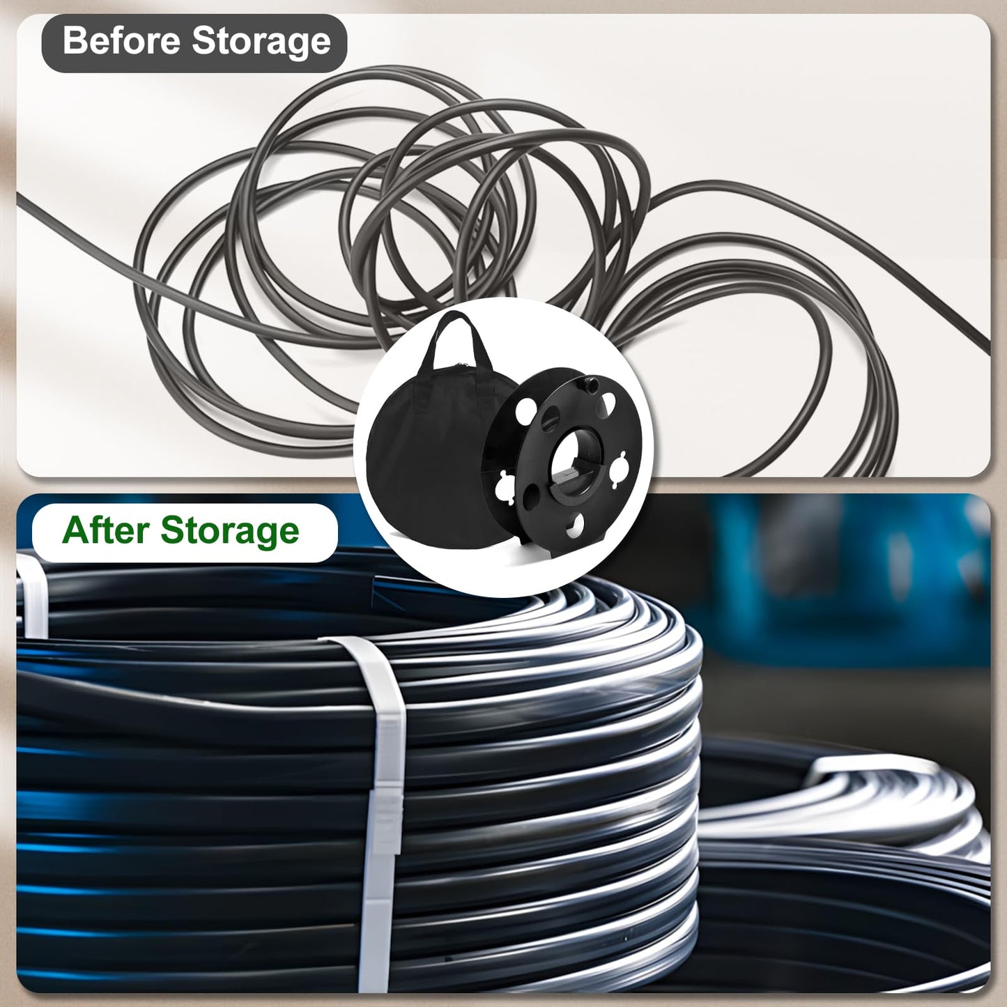GarfatolRv Portable Heavy Duty Cord Storage Reel 1 Pack Easy to Use with Center Rotating Handle 100 Feet for Outdoor Activities