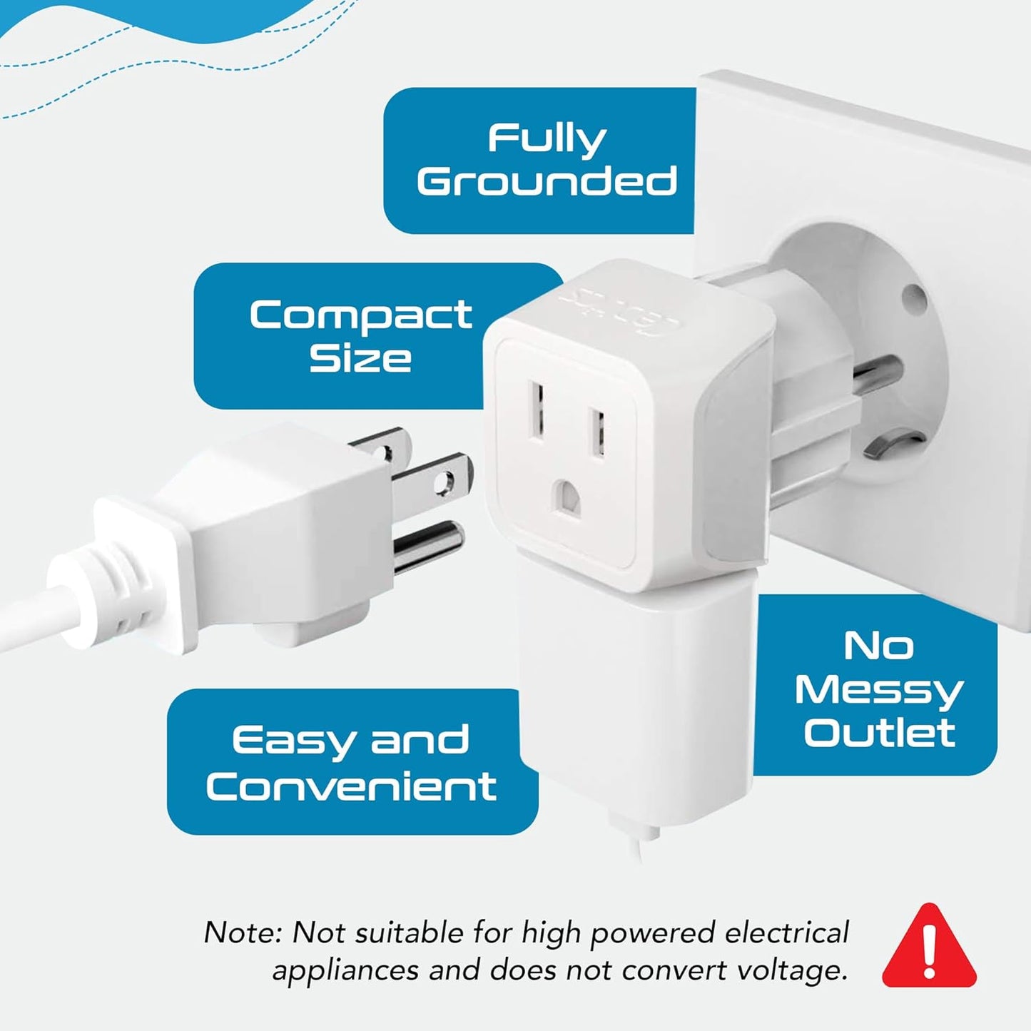 Ceptics (3 Pack) Schuko Germany, France Plug Adapter, Dual Input - Ultra Compact Light Weight - Usa to Russia, South