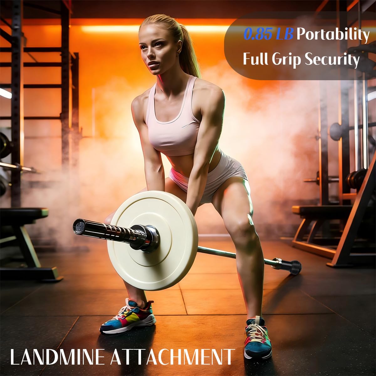 SerniaXin Landmine Attachment for Barbell, 360° Rotation for Row, Split Squat, Press in Home Gym, Natural Rubber 2" Olympic Bar Fit (1)