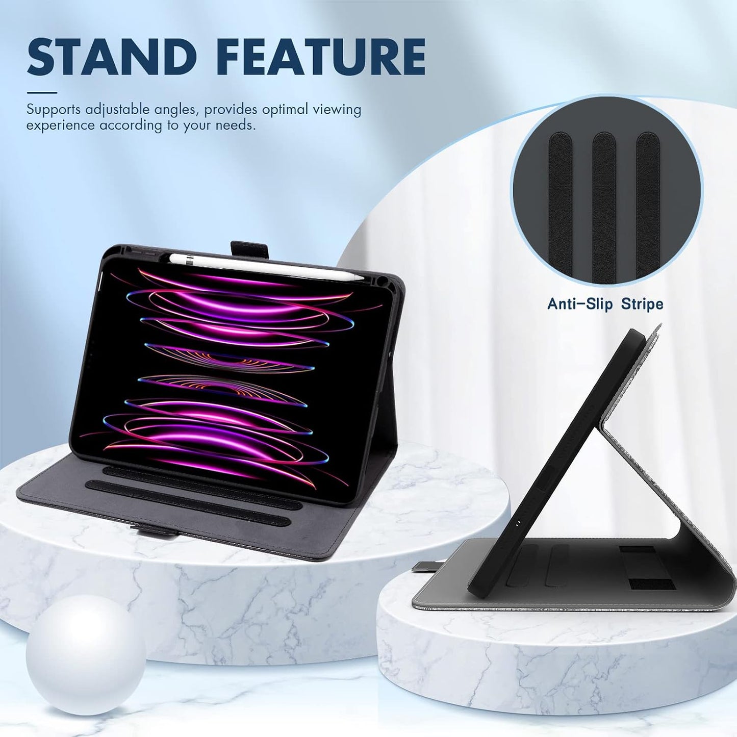 Dteck A16/10th 10.9 Inch 2022 for iPad Generation Case with Pencil Holder,Premium PU Leather Folio Multiple Viewing
