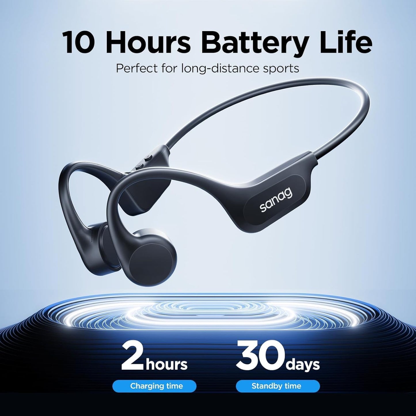 B60S IPX8 Swimming 64GB MP3 5.3 Headset Sanag Bone Conduction Headphones, Waterproof Earphones with Player, Bluetooth