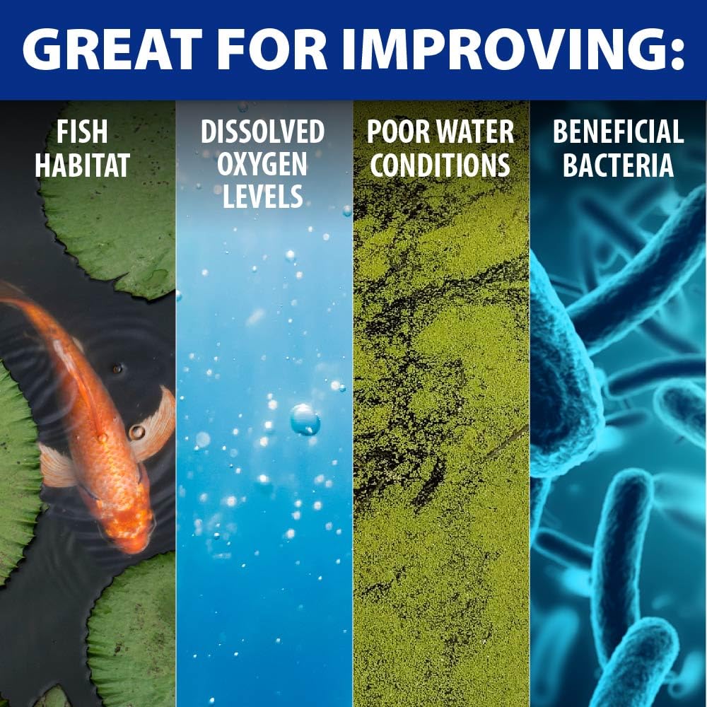 The Pond Guy Pond Aerator 1, Complete Aeration Kit, Water Garden Oxygenation Bubbler System Adds Oxygen to Koi & Fish Ponds, Outdoor Diaphragm Compressor Pump, Air Line & 1 Submersible Diffuser Stick
