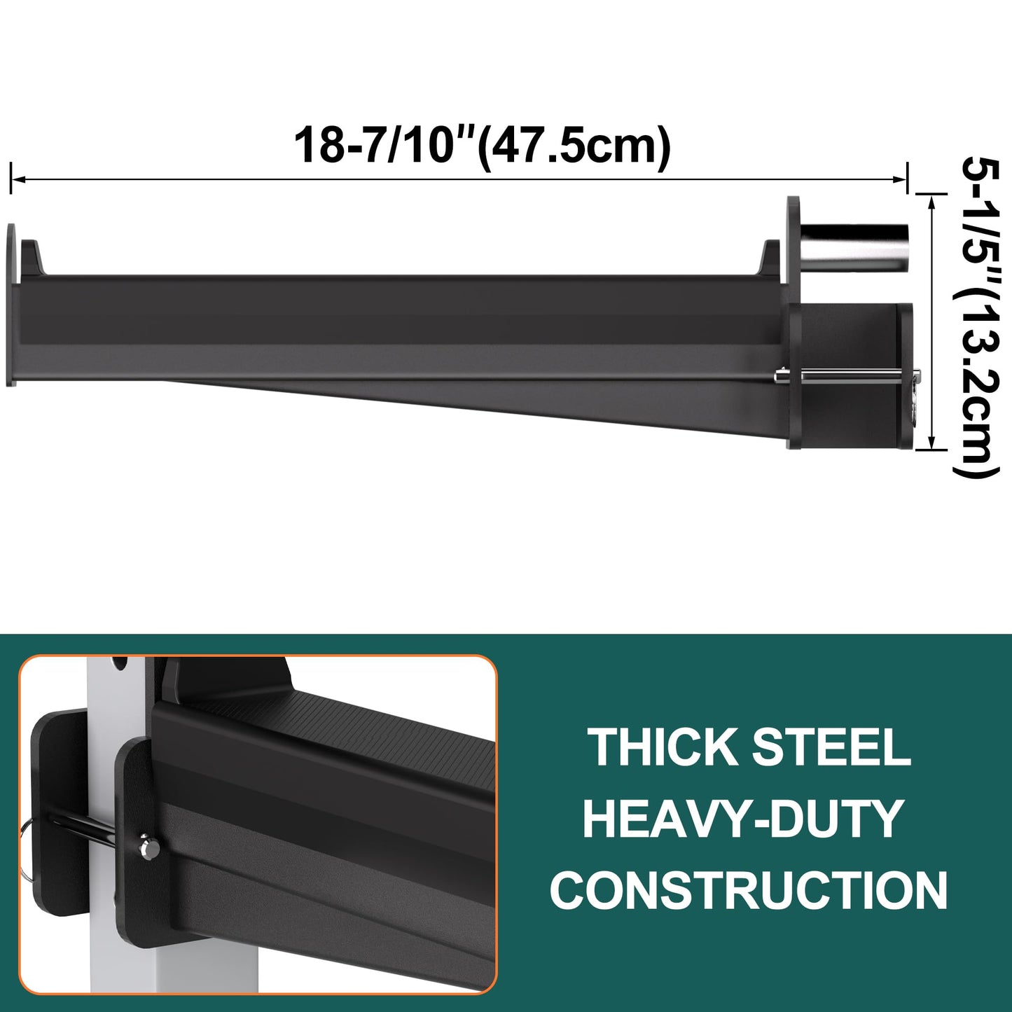 KOSEOO Spotter Arms, Heavy-Duty Squat Rack Safety Bars for 2x2 Rack, Power Rack Attachments, Compatible with 5/8 "or 1" Holes, 2 Pack