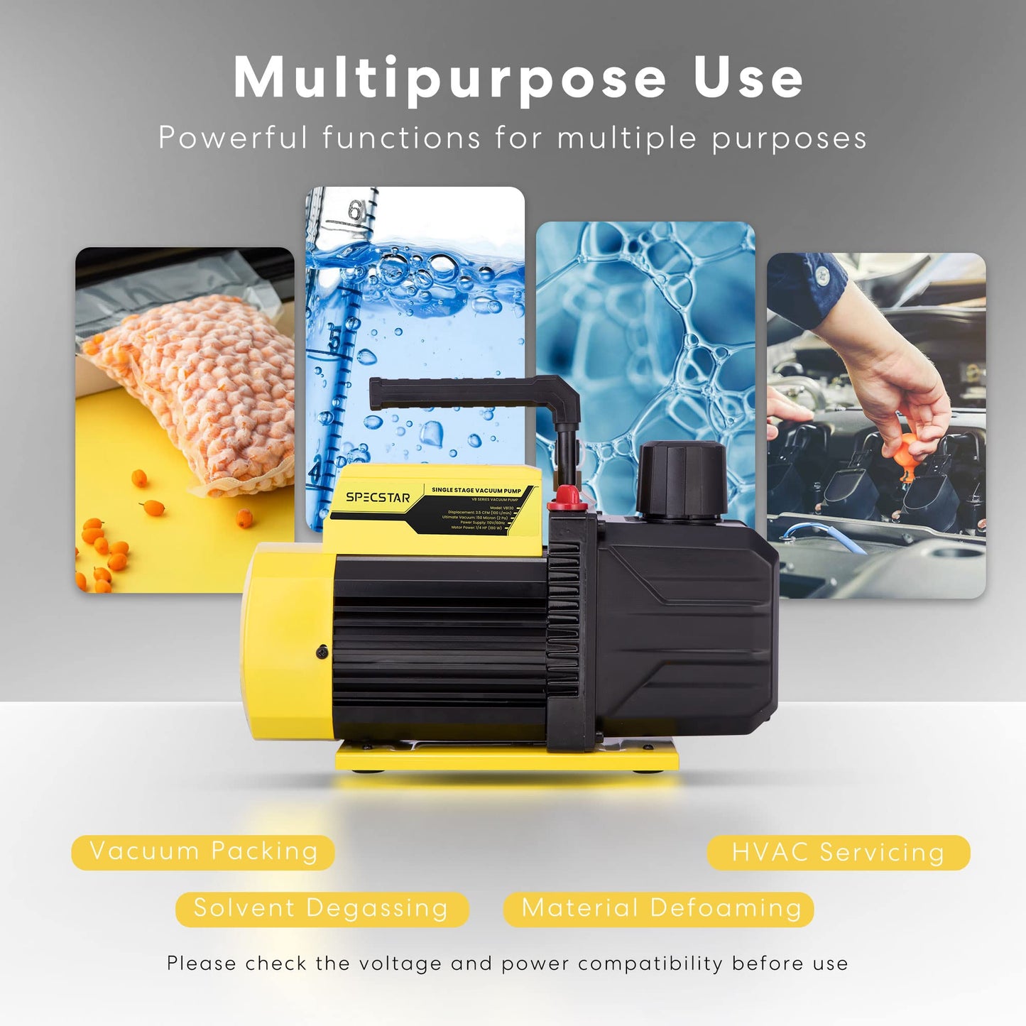 VIVOHOME 110-120V AC 60Hz 3/4HP Single Cylinder Portable Refrigerant Recovery Machine and 110V 1/4 HP 3.5 CFM Single Stage Rotary Vane HVAC Air Vacuum Pump