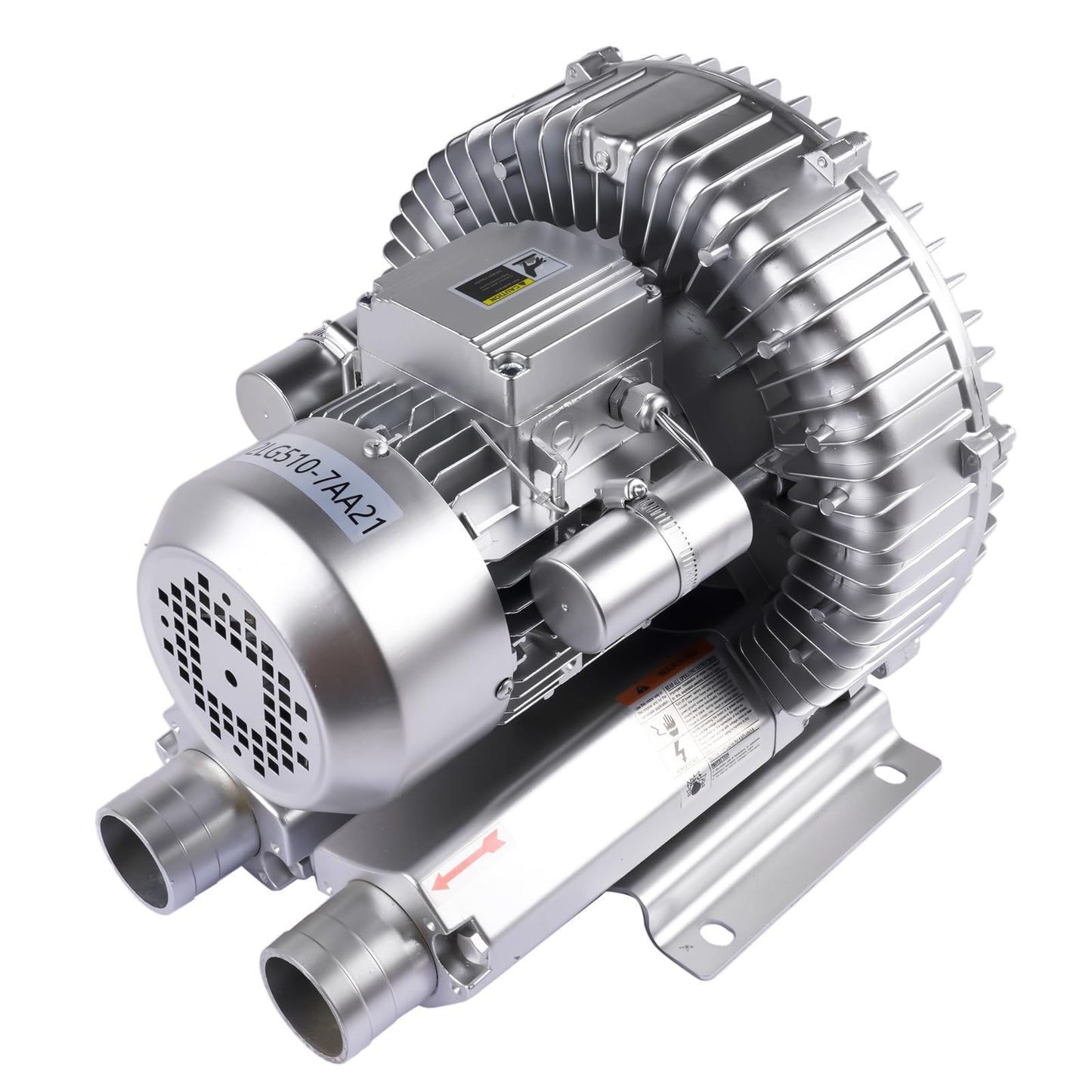 TEKKOAUTO Industrial Vacuum Pump for Factory Ventilation Dust Removal, 220V/380V AC Three Phases Regenerative Blower, 1.5KW, Maximum Rated Airflow 263m³/h (155CFM)