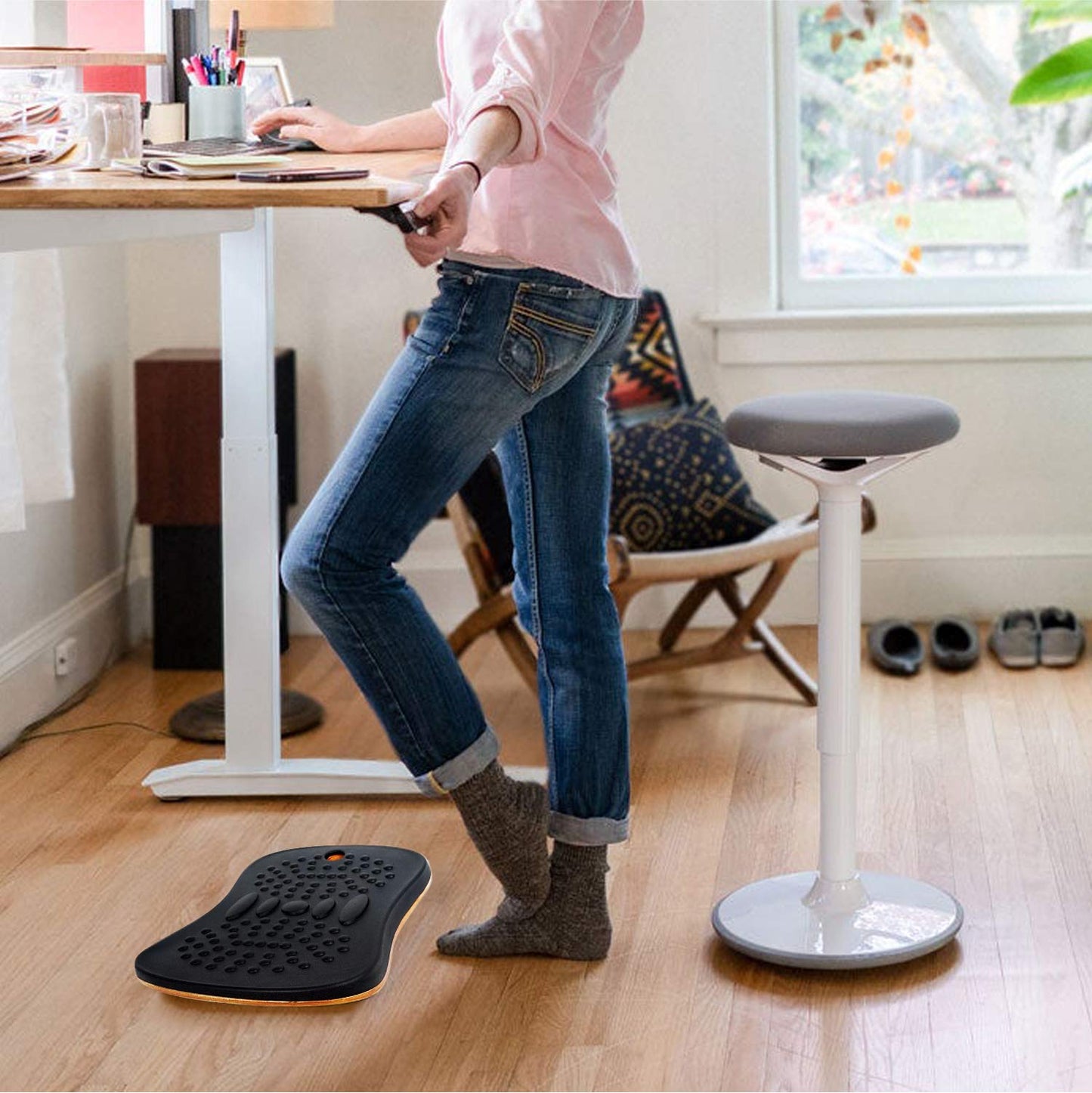 Yes4All Wobble Balance Board for Standing Desk/Anti-Fatigue Office Pad - Rocker Foam Mat, Wobble Board