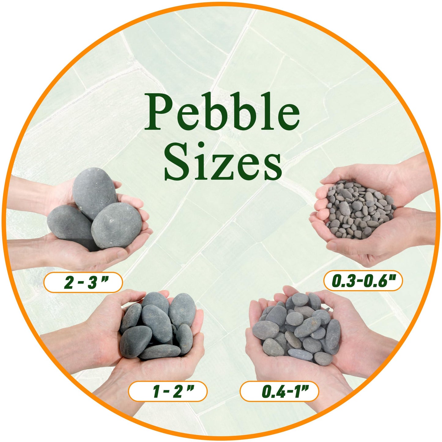 Quibbay 45 LB Mexican Beach Pebbles, 0.4-1 Inch Natural Unpolished Bulk Rocks, Decorative River Rocks for Landscaping Garden Paving Plant, Rocks for Walkways and Outdoor Decorative Stone, Grey