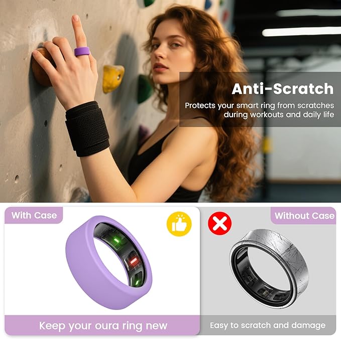 Ultra-Thin Covers Compatible with Oura Ring Gen 4/Oura Gen 3 Cover, Anti-Scratch Elastic Silicone Protector Case Smart Rings Accessories for ULTRAHUMAN Ring AIR Women Men, 4 Pack