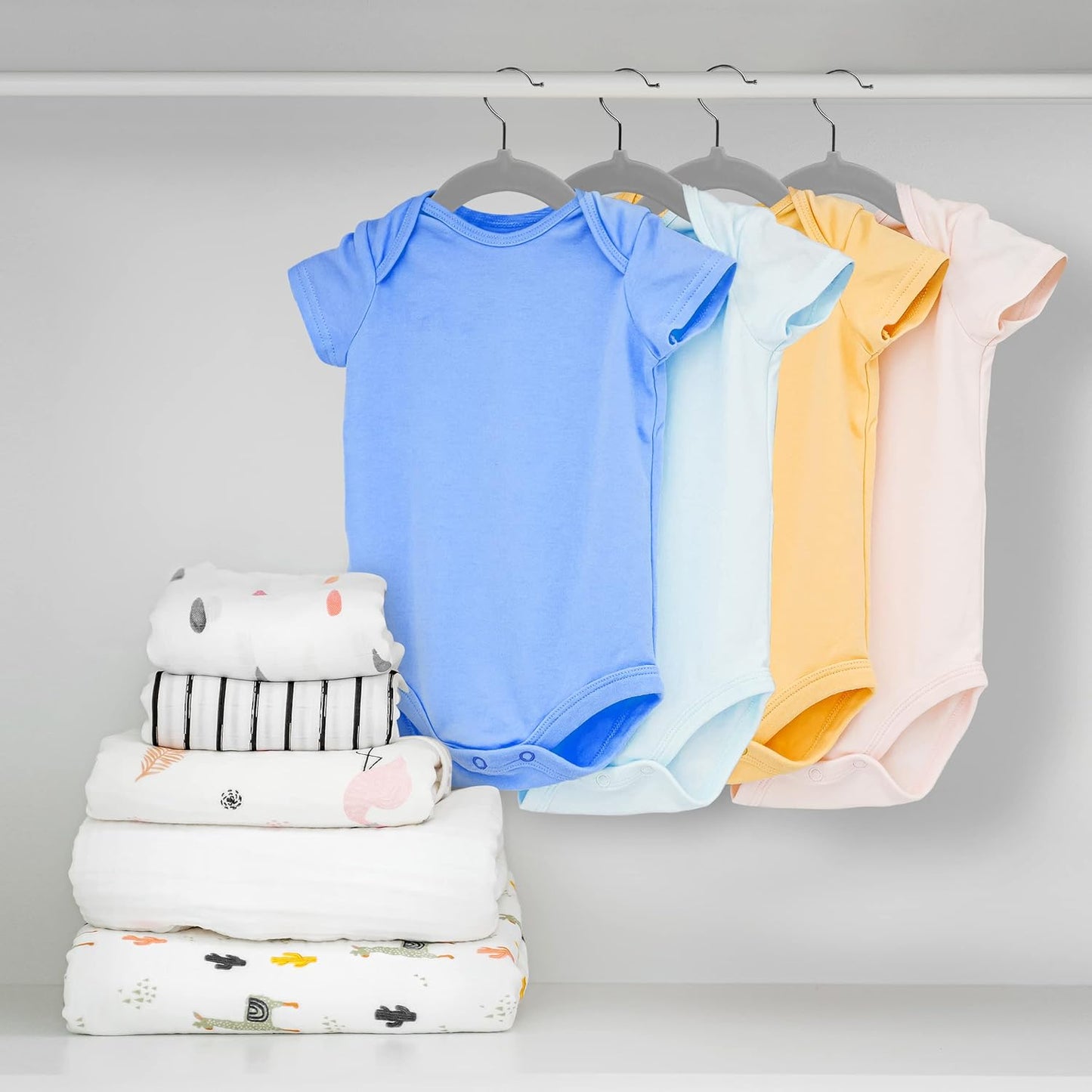 Utopia Home Velvet Hangers - 50 Pack Non-Slip 11 Inch Baby & Toddler Closet Organizers | Durable Grey