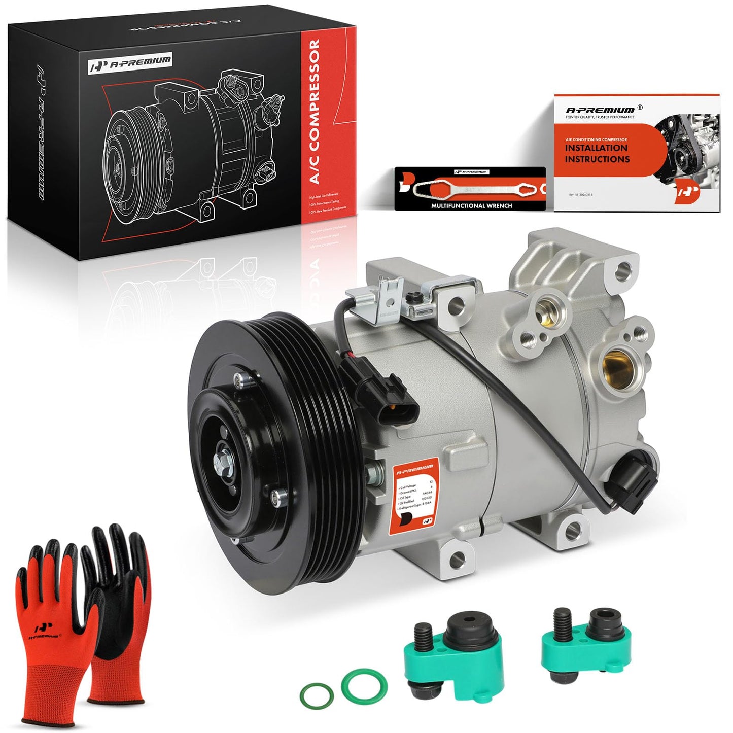 A-Premium Air Conditioner AC Compressor with Clutch Compatible with Kia Soul 2014-2019, Forte5 2014-2016, Forte Koup 2014-2017 & Hyundai Elantra 2017, only fit 1.6L engine