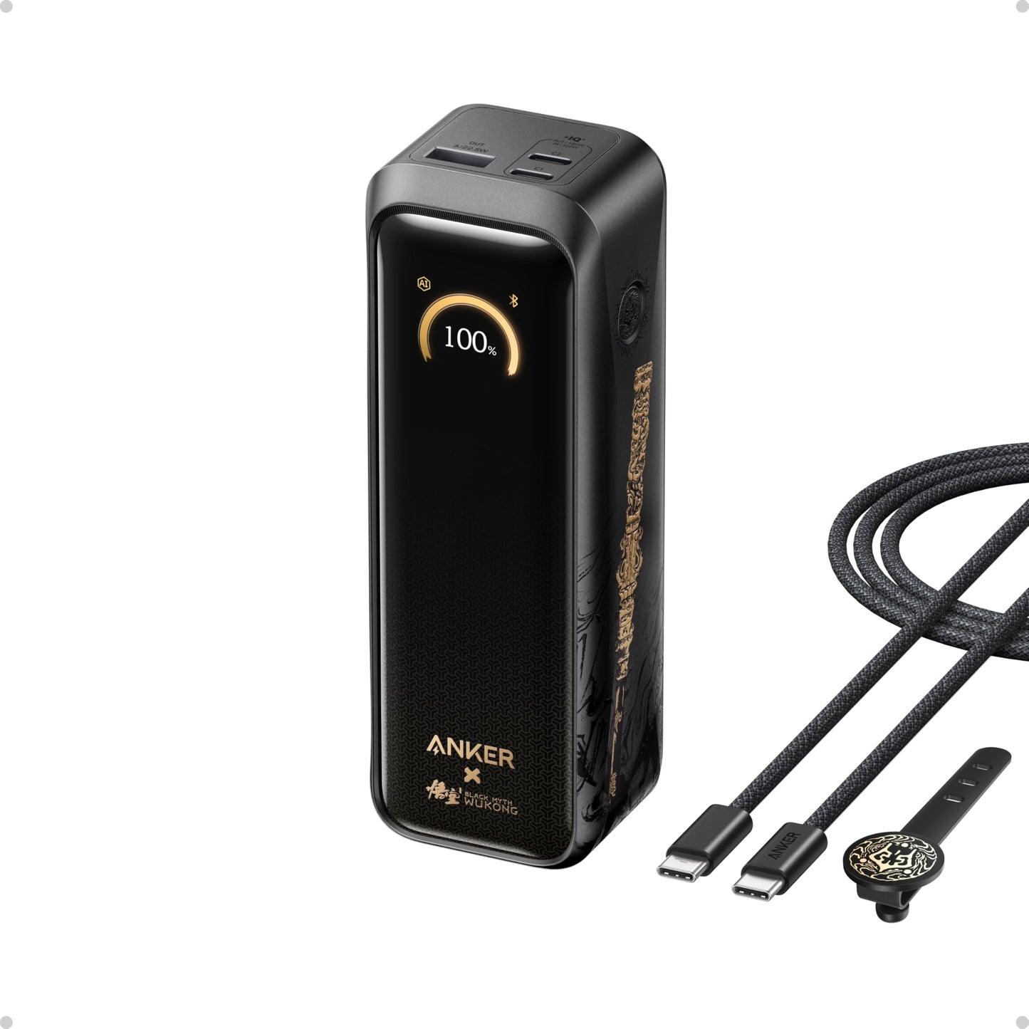 Anker Prime Power Bank Black Myth: Wukong Edition, 20,100mAh 3-Port Portable Charger with 220W, Two-Way Power, TSA-Approved, App Control, for MacBook, iPhone 17/16 Series, and More (Base Not Included)