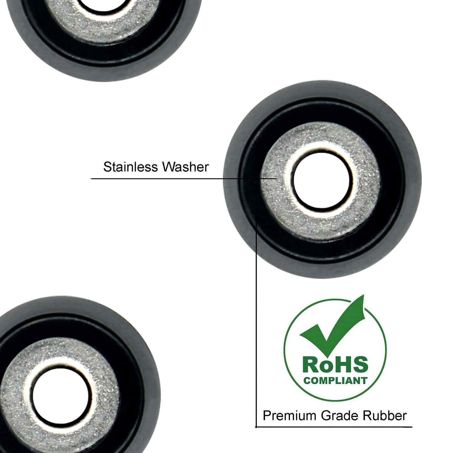 Cutting Board Feet with Stainless Screws, Black Round Non Slip Rubber Feet for Cutting Board, Furnitrue & Electronics, 50 Pack