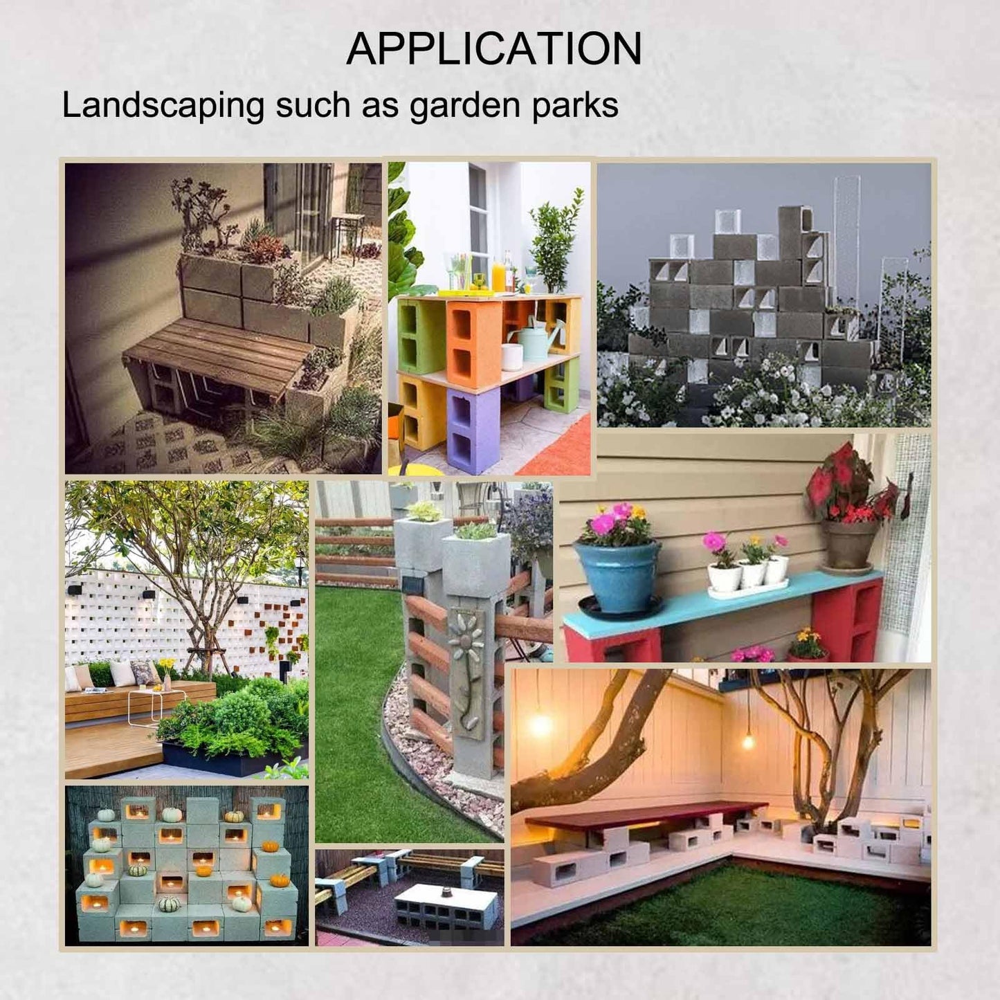 INTBUYING Concrete Hollow Brick Mold, Concrete Brick Making Tool, Manual Hollow Soil Block Forming Tool for DIY Constructing Garden Borders, Flower beds, Fence Walls and Landscaping Decorations