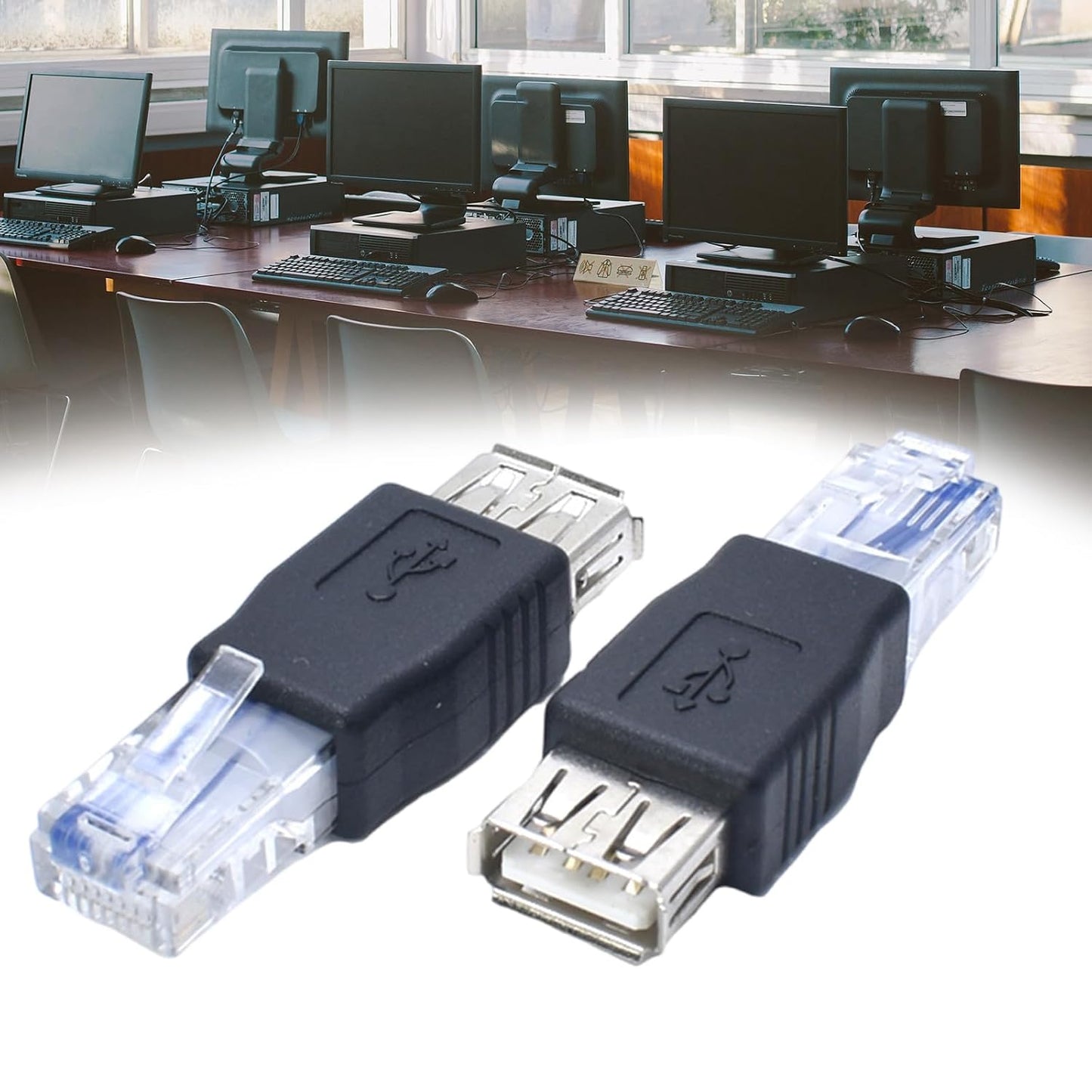 Rooyar 2.0 RJ45 USB to Ethernet Networking Adapter USB Transfer Networking Plug Adapter for Connecting ADSL Modems