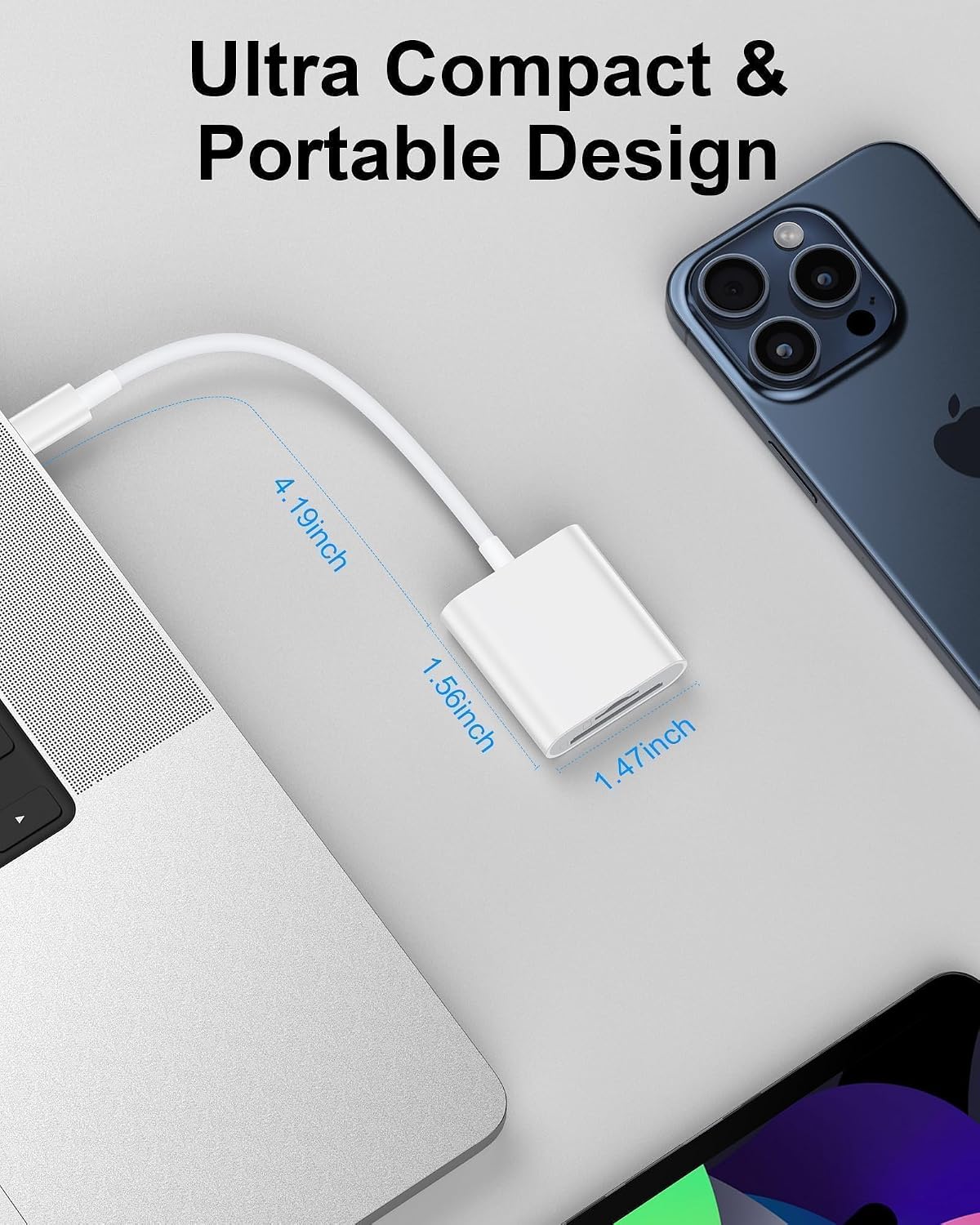 AILKIN 17/17e/17Pro/16e/16Pro, 3.0 S26, SD Card Reader Type C for iPhone MacBook, iPad Pro, USB C Micro SD Card Reader