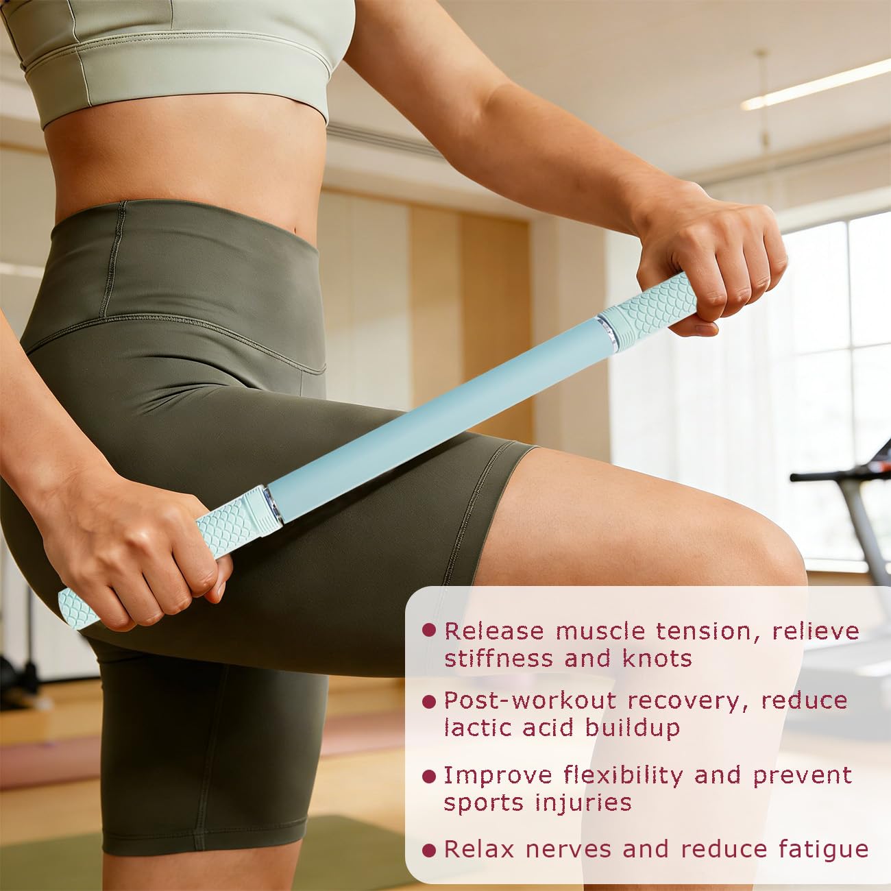Muscle Roller Stick - Massage Roller for Myofascial Release & Deep Tissue Massage for Legs, Back, Shoulders - Relieve Soreness & Improve Recovery Baby Blue