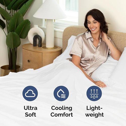 King Size Flat Sheet | Ultra-Soft Hotel Quality Bedding - Breathable, Cooling, Fade & Wrinkle Free - Easy-Care White
