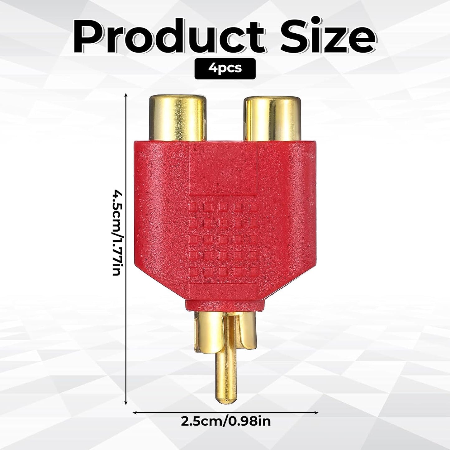 Eldraqth 2 1 4 RCA Splitter, RCA Y Splitter Adapter Female to Male AV Adapter for Audio Video AV TV Cable Convert, Plug