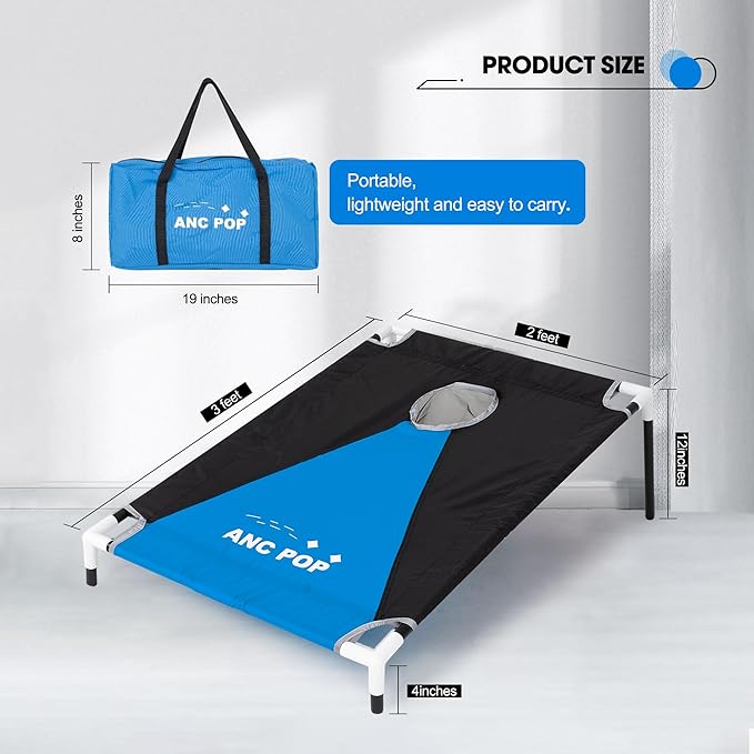 Portable Cornhole Game Set PVC Framed Corn Holes Outdoor Game Set 3 x 2 feet with 8 Bean Bags and Carrying Case