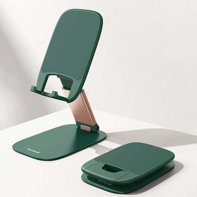 Lamicall Ultra-Thin Cell Phone Holder, Green Office Desk Accessories for iPhone Stand, Gifts for Fathers Day Men Dad Husband from Daughter Son Wife, Workspace Desk Organizer, Green Office Decor