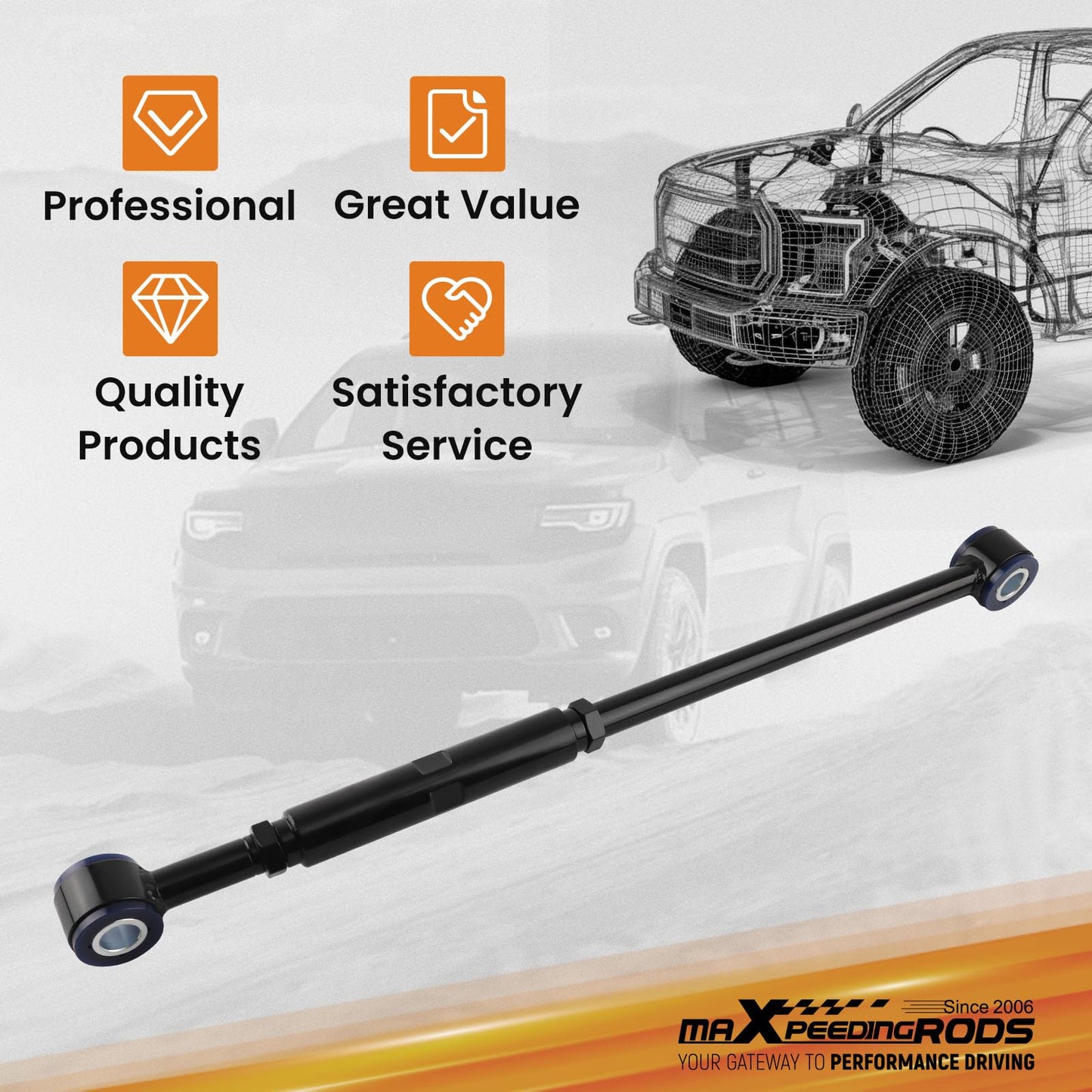 maXpeedingrods Front Adjustable Track Bar Fit 2-6" Lift for Ford F250 F350 Super Duty 1999-2004, Panhard Rod for Excursion 2000-2005 2WD 4WD