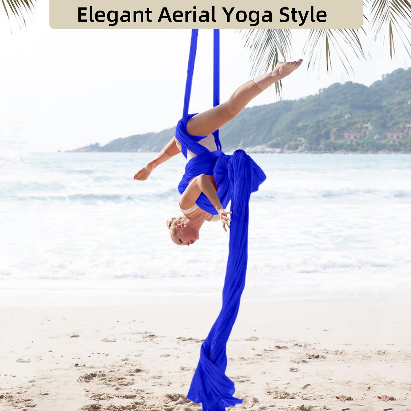 PRIORMAN Aerial Silks Fabric, 9 Yards(8.2mL x 1.5mW) 40D Nylon Medium Stretch Yoga Swing for Acrobatic Flying, Durable Aerial Trapeze for Home, Boost Strength Balance (Fabric Only)