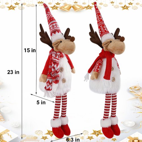 Juegoal Lighted Christmas Reindeers - 23 Inch Handmade Rudolph Elk Figurines | Battery Operated Holiday Decor