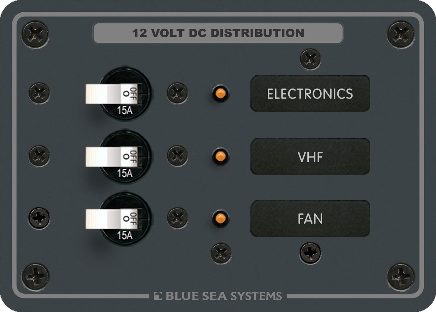 Blue Sea Systems 8025 Traditional Metal DC Panel - 3 Positions