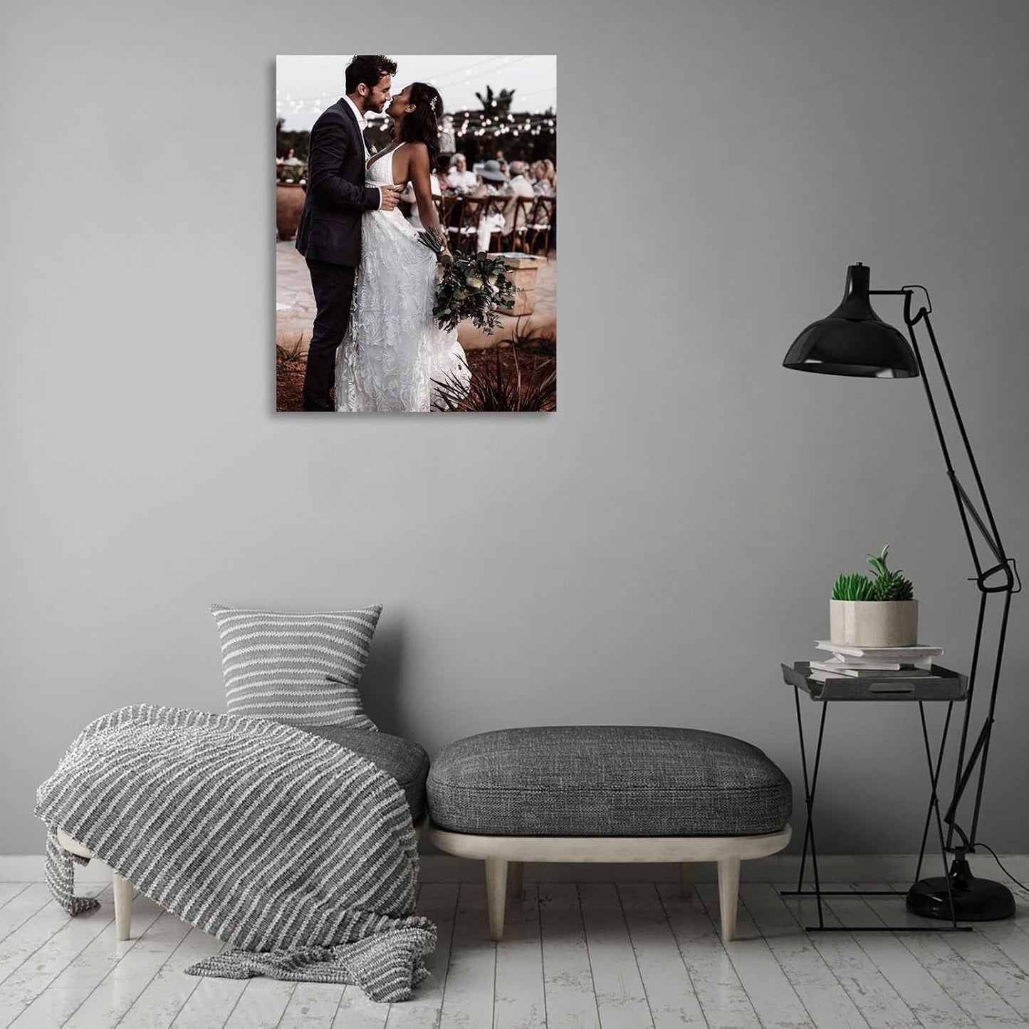 ZhongxingWL Personalized Canvas Print - Custom Framed Photo for Bedroom, Living Room, or Wedding | 11" L x 14" W