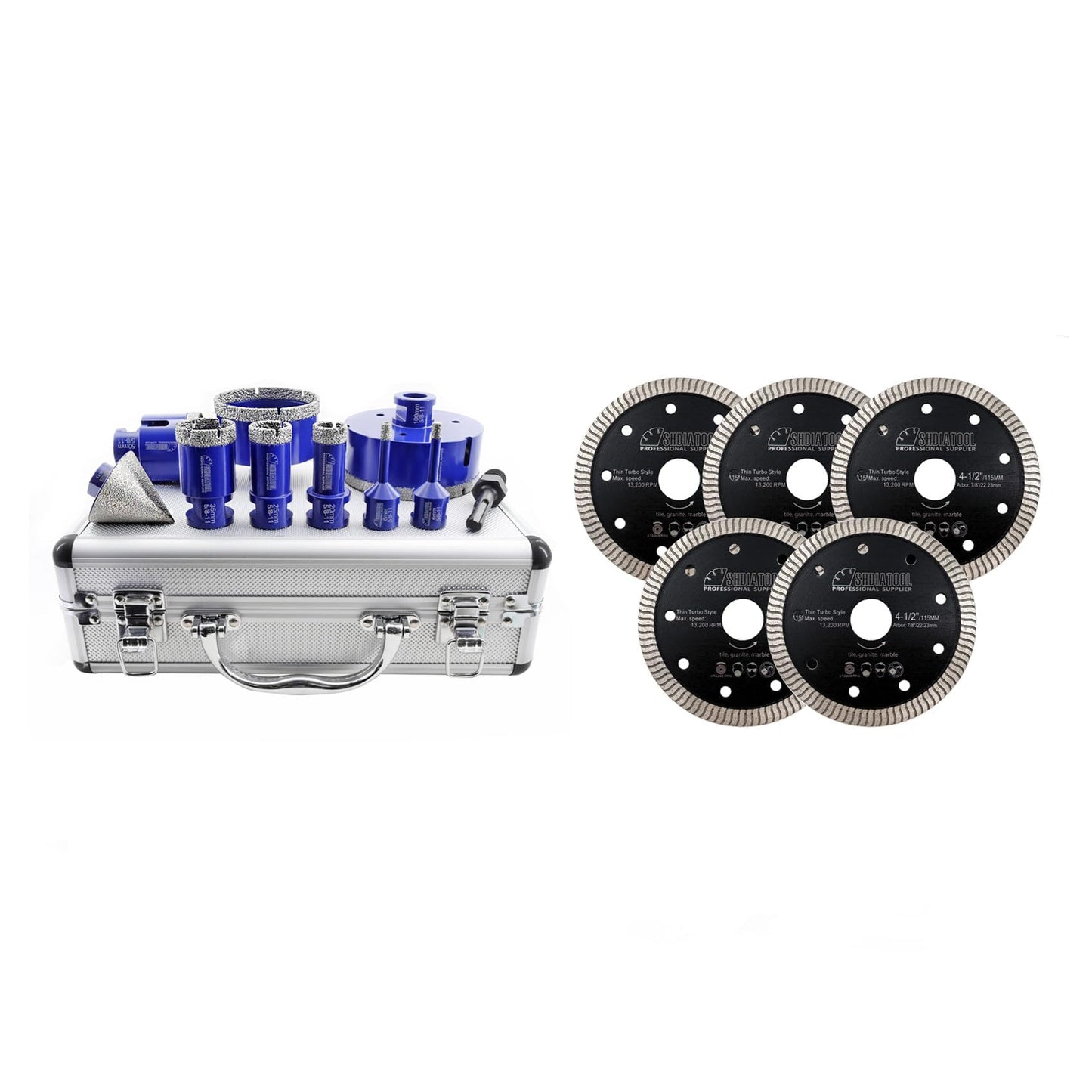 SHDIATOOL Diamond Tile Drill Bits Set,Porcelain Hole Saw, Cutter for Marble Ceramic Granite and Tile Diamond Saw Blade