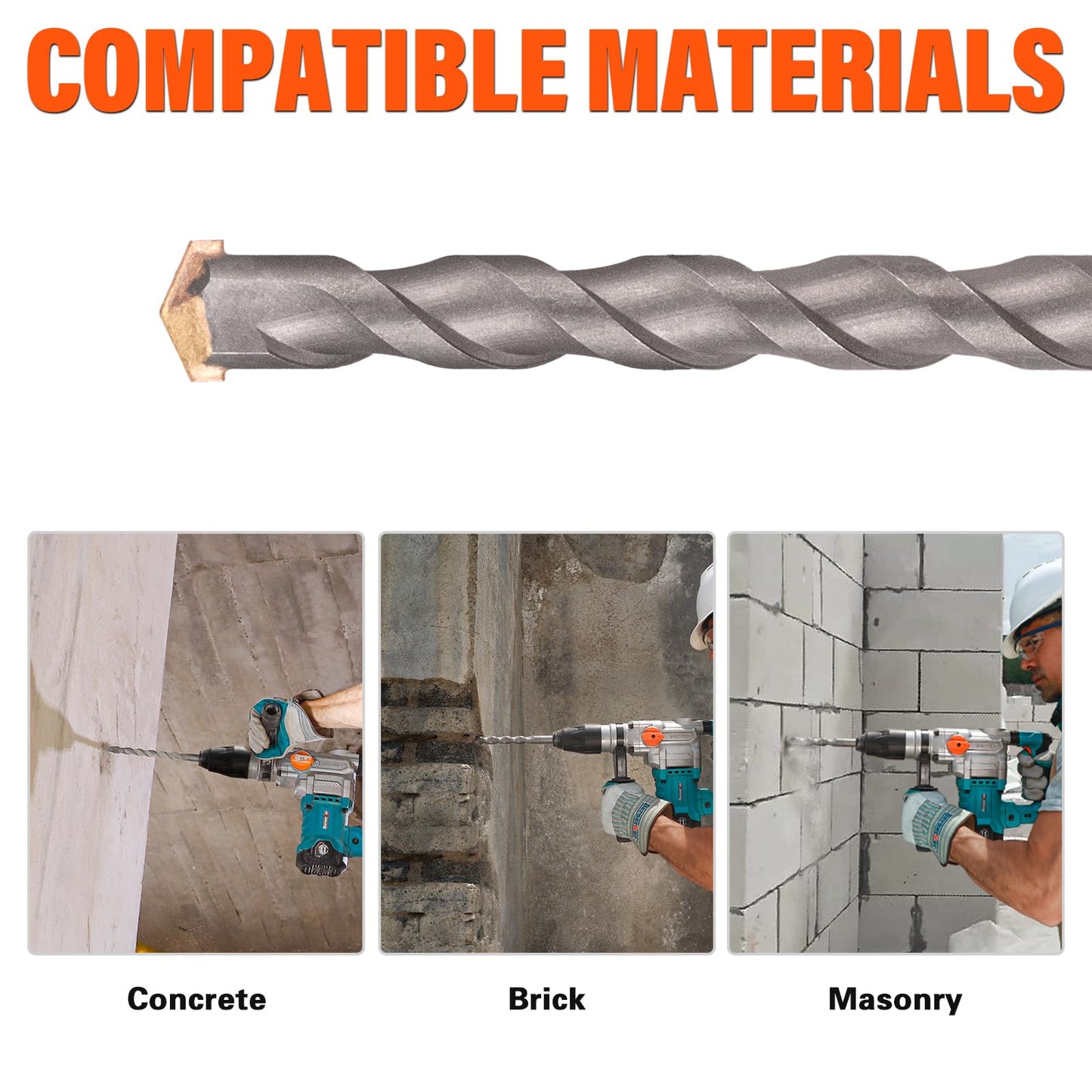 Berserker 1-9/16" SDS-Max Heavy Duty Rotary Hammer Drill with 7/8 Inch x 12-19/32 Inch SDS Max Drill Bit for Concrete,Masonry,Brick,Cement,Stone Drilling