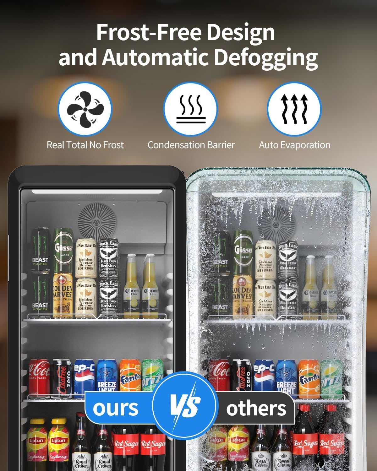 6.85 Cu. Ft Commercial Beverage Refrigerators with Glass Door & LED light, ETL DOE NSF Certified Drink Fridge, Upright Merchandiser Display Refrigerator for Store, Restaurant, Office, Bar