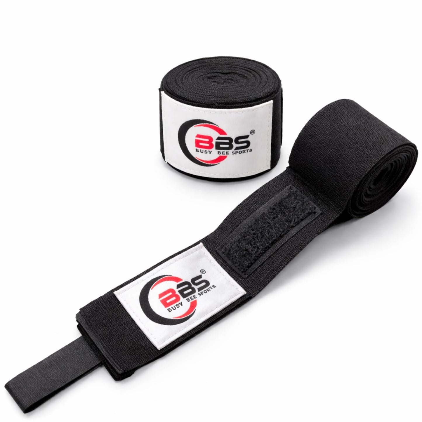 Busy Bee Sports Boxing Hand Wraps 180" – Elastic Cotton MMA, Muay Thai & Kickboxing Wraps – Thumb Loop & Hook & Loop Closure – Wrist & Knuckle Support (Pair)