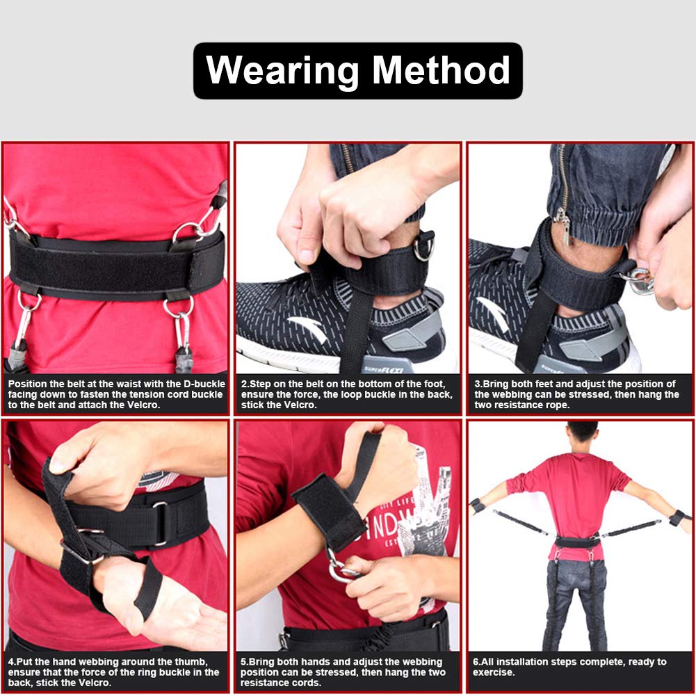 Boxing Training Resistance Band Set Leg Strength and Agility Training Strap System for Boxing,MMA,Muay Thai,Karate Combat, Basketball,Football Build Speed and Strength for Hitting (250lb Orange)