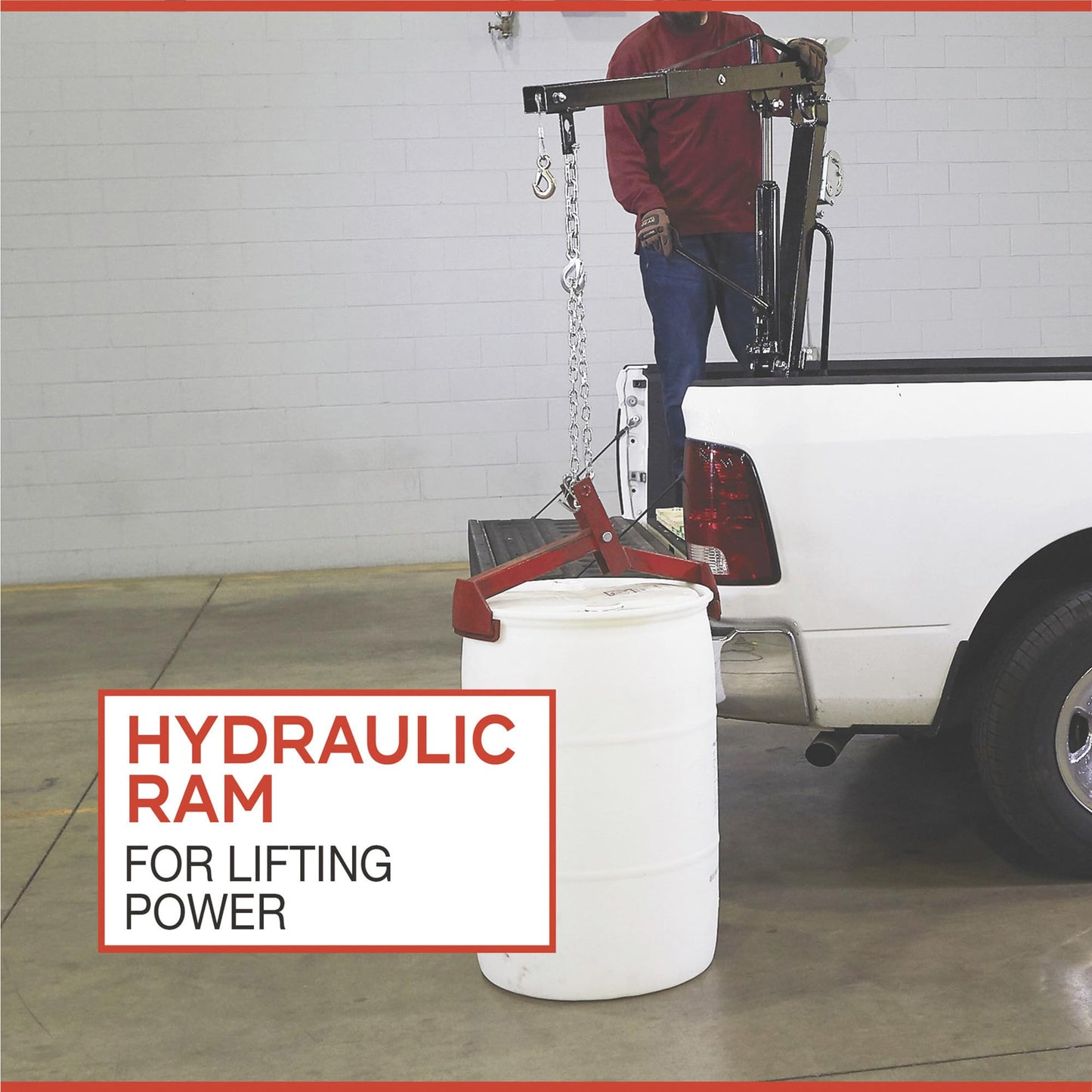 Ultra-Tow Hydraulic Pickup Truck Crane with Hand Winch - 2000-Lb. Capacity