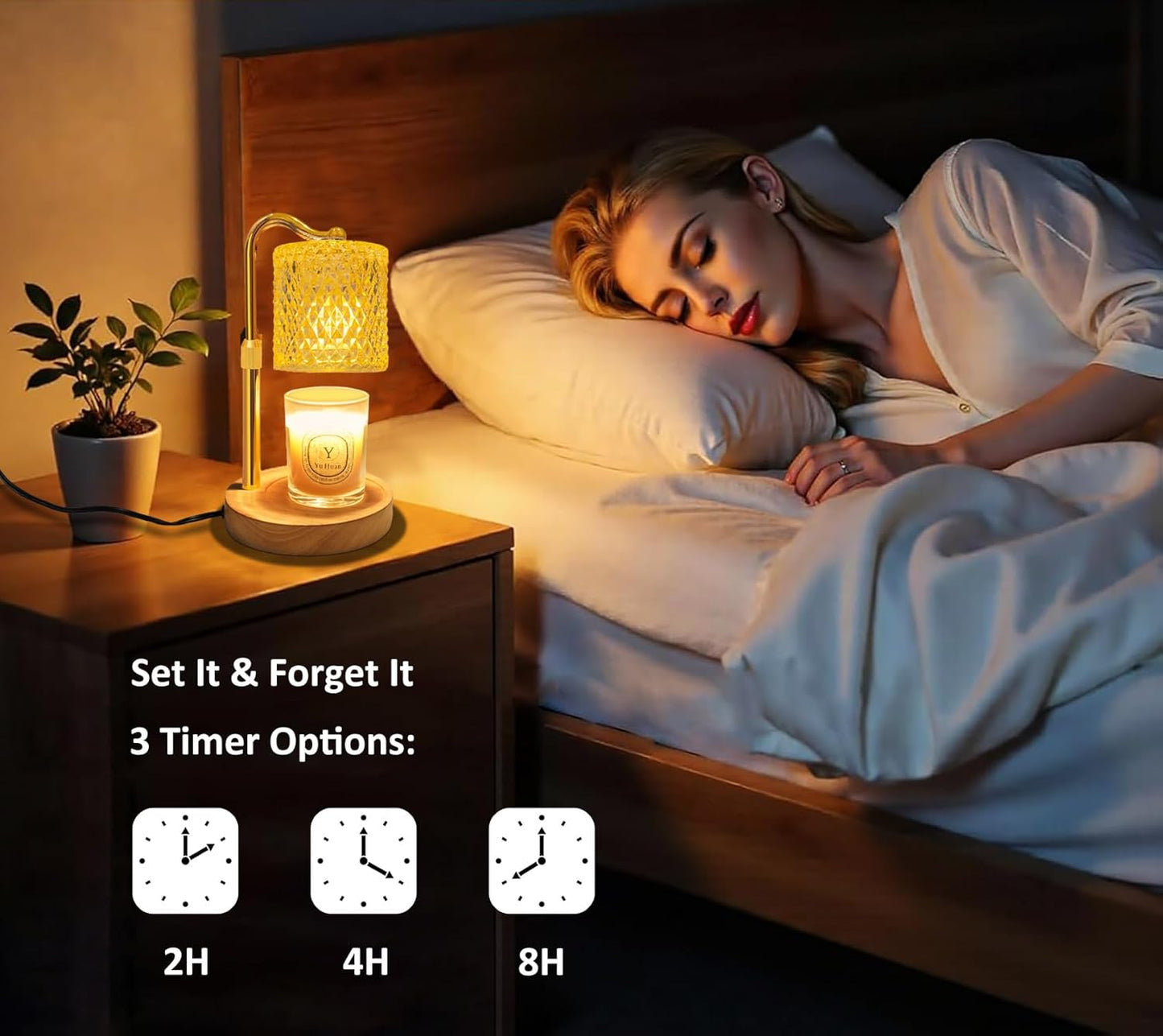 Skiennix Candle Warmer Lamp - Adjustable Height with Timer & Dimmer | Perfect Gift for New Home Decor
