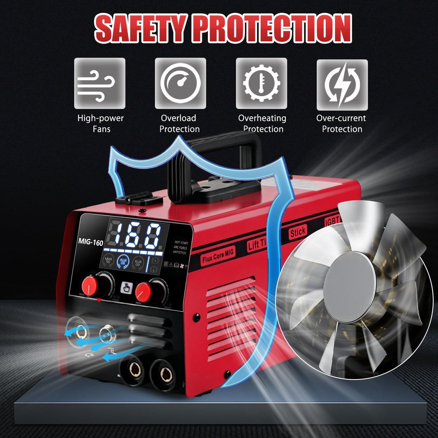 XR MARKET 160Amp 3 IN 1 Welder, Flux Core Welder/Lift TIG/Stick Welding Machine, Auto Darkening Welding Glasses MIG Welder, Portable MINI Welder Machine 110V, Gasless MIG Welder with IGBT Inverter